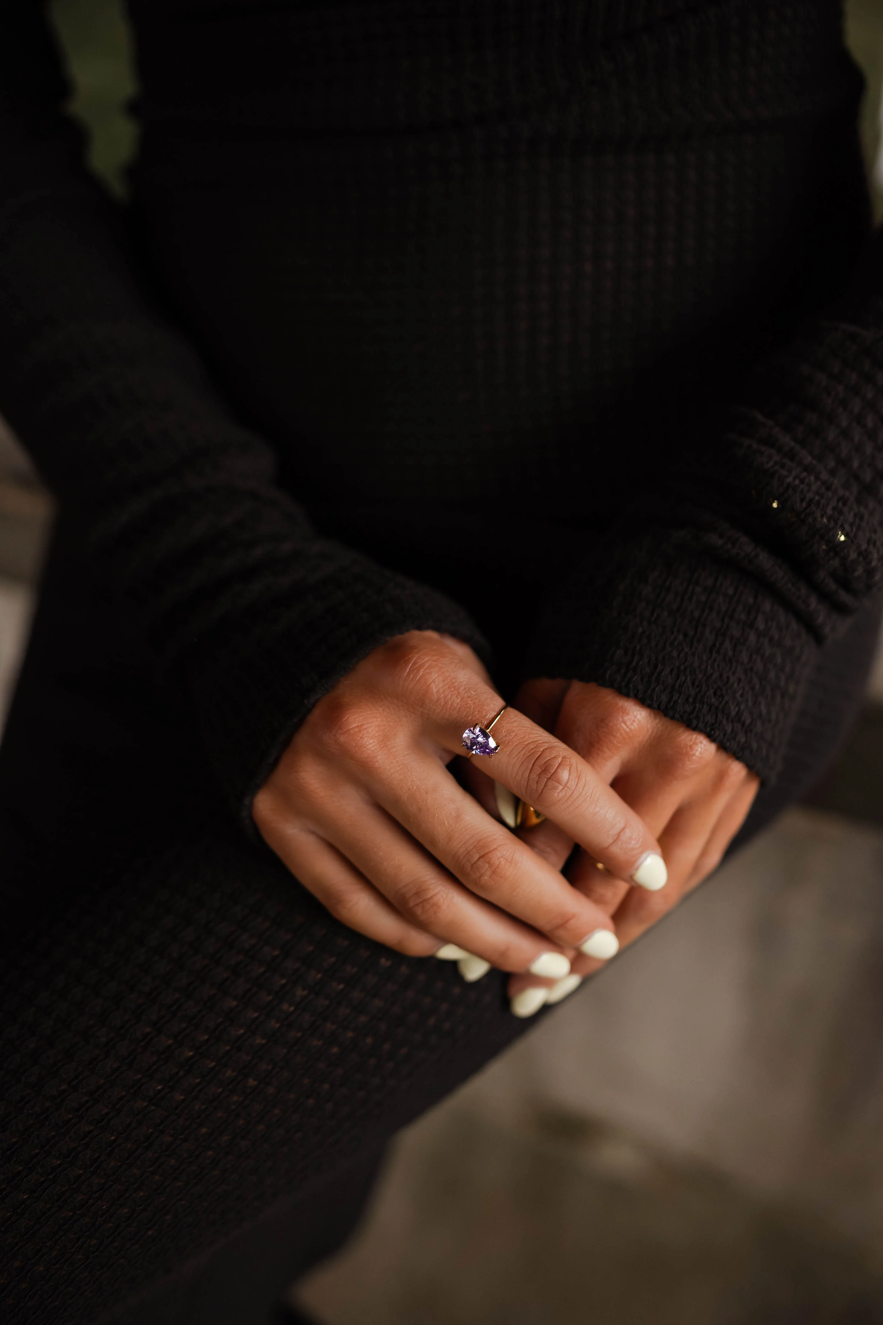 Bague Rokia - dorée et mauve - Image 4