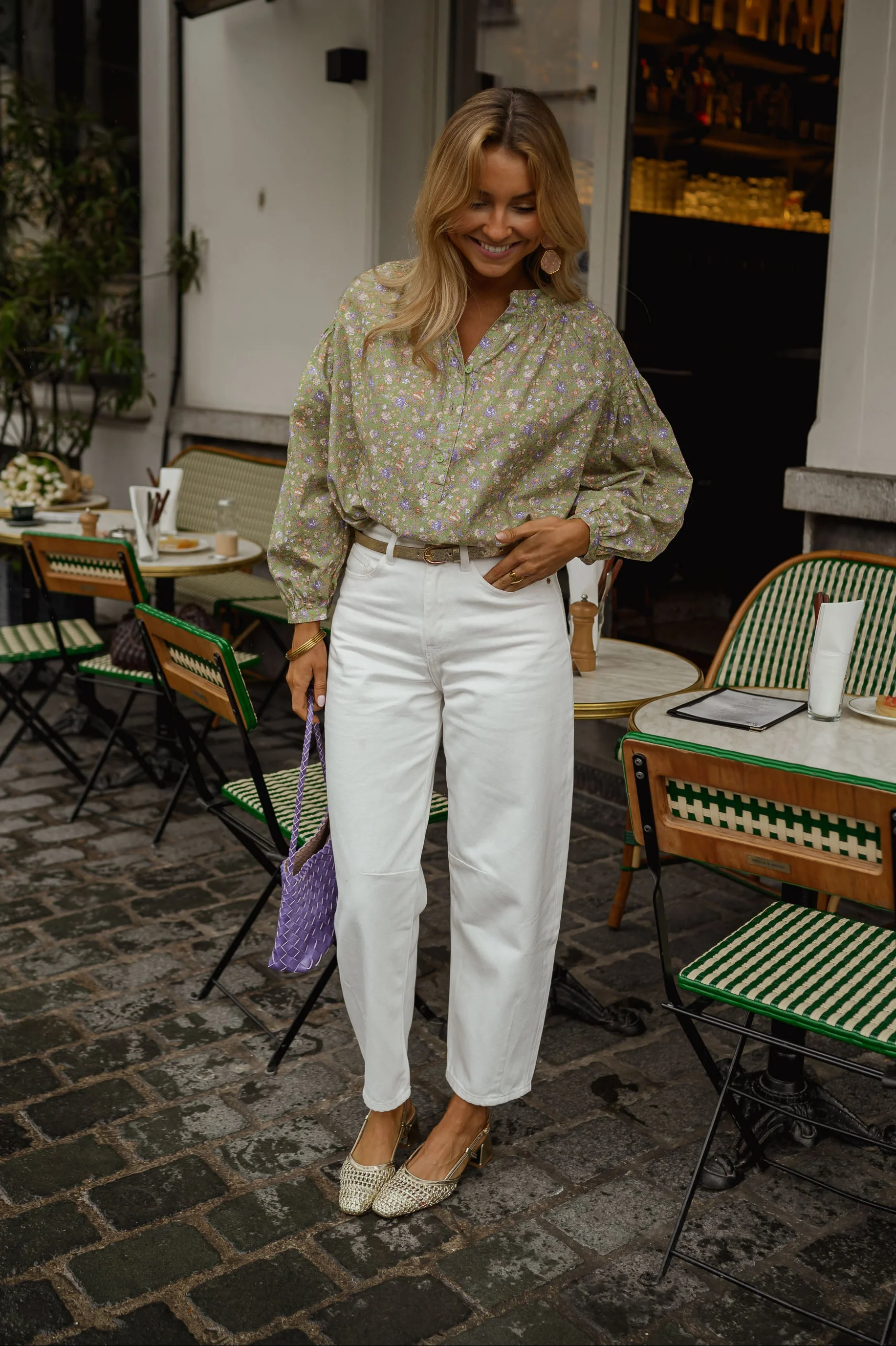 Blouse Cadence - verte à fleurs - Image 3