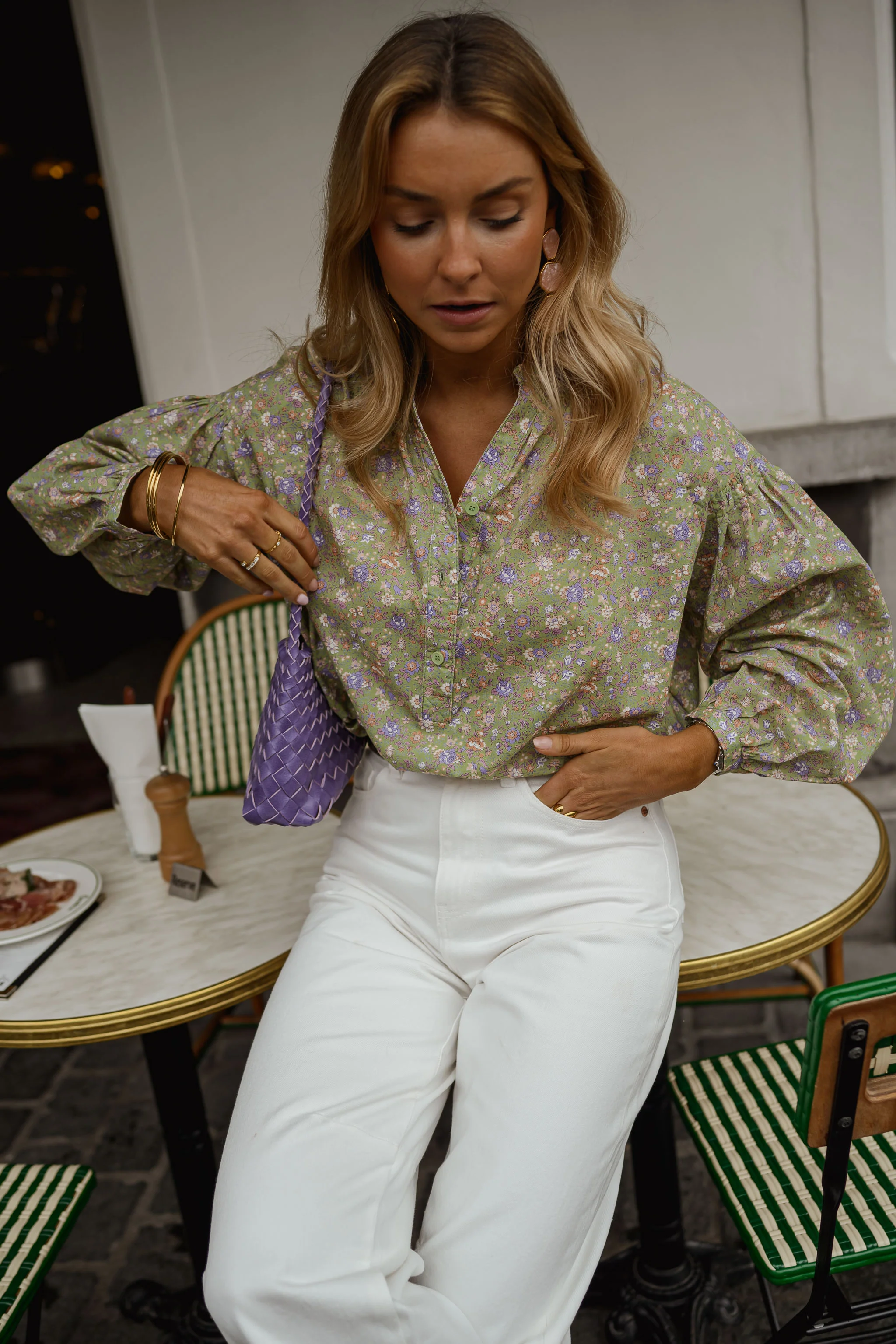 Blouse Cadence - verte à fleurs - Image 8