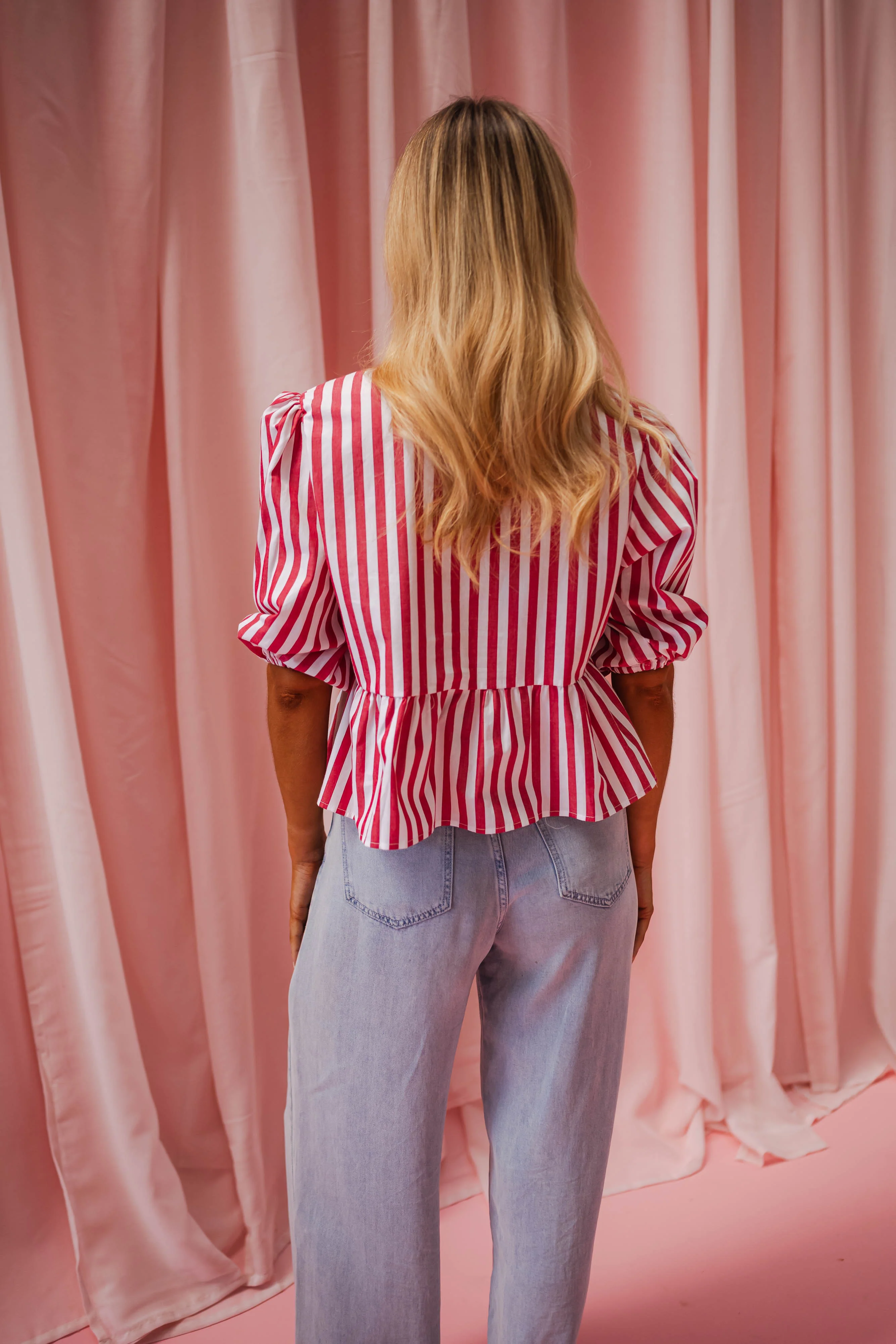 Blouse Gillie - rouge à lignes - Image 4