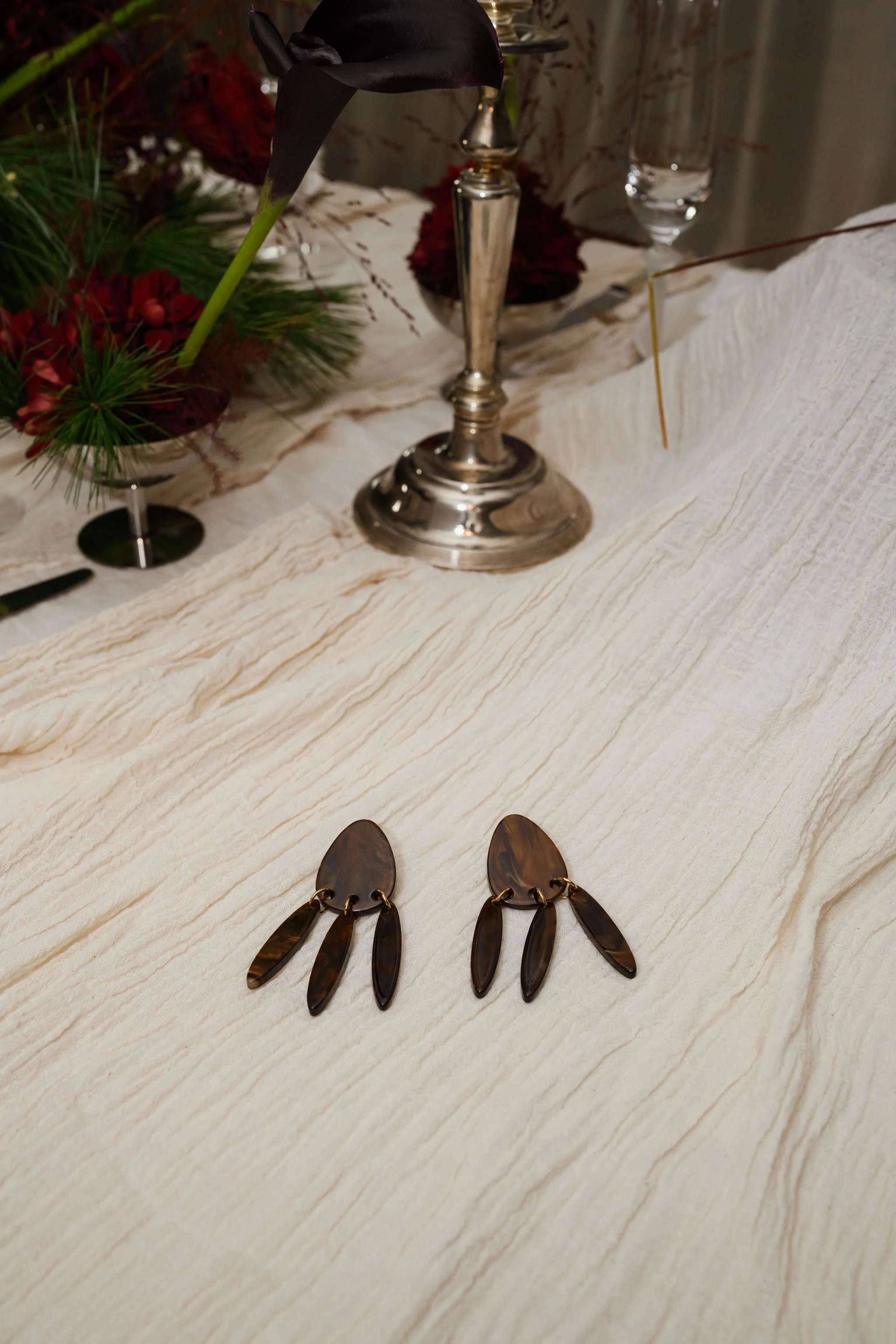 Boucles d'oreilles Briac - brunes - Image 2