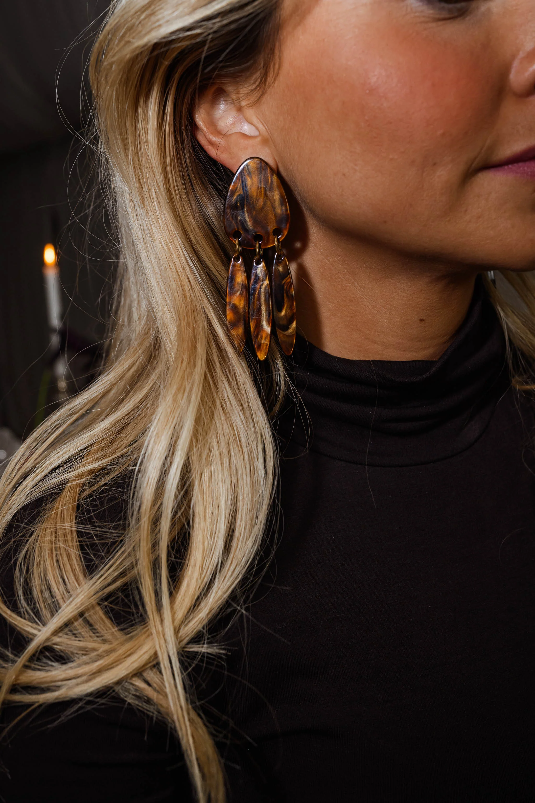 Boucles d'oreilles Briac - brunes - Image 4