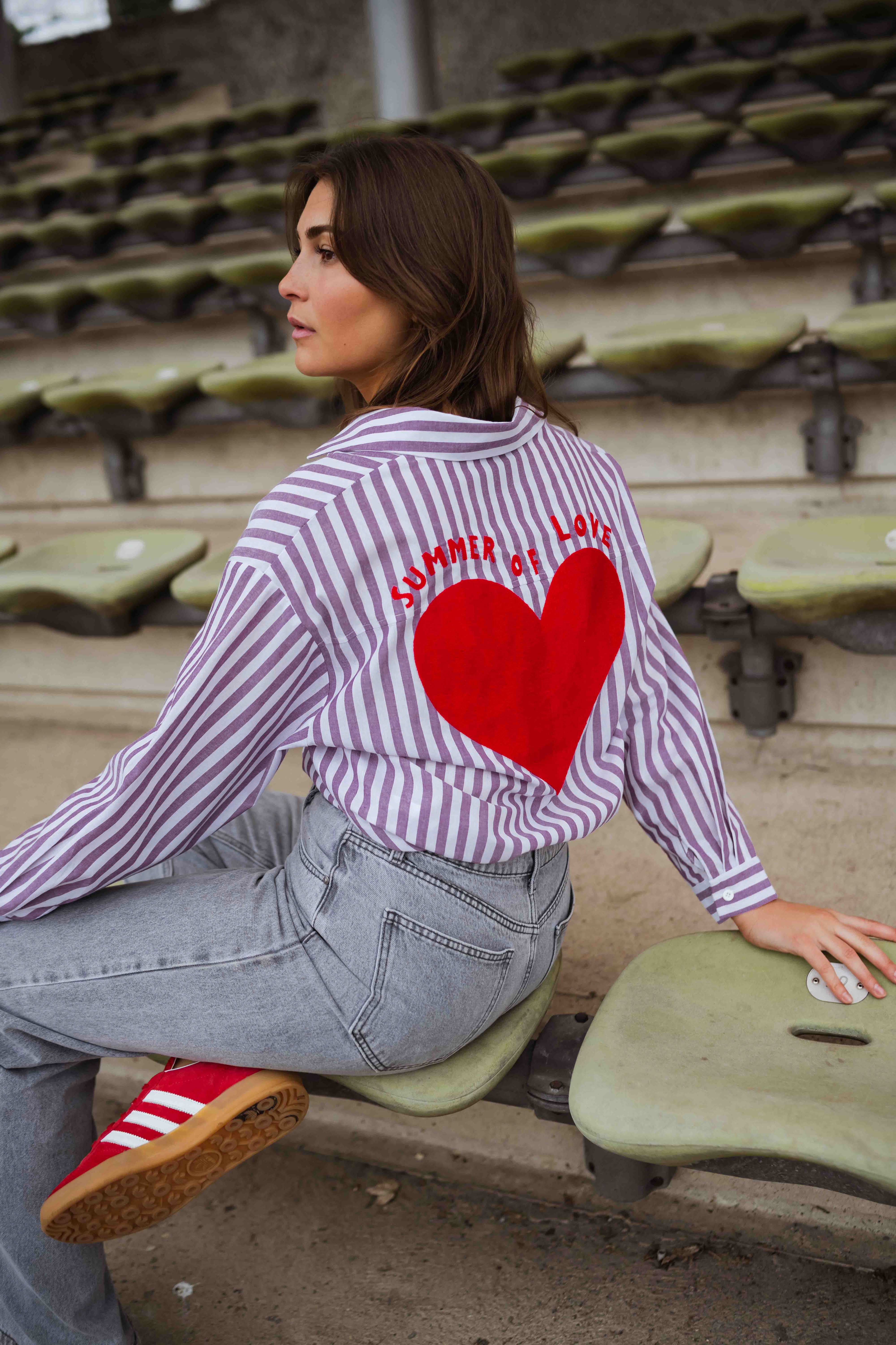 Chemise Meha - à lignes mauves et blanches - Image 6