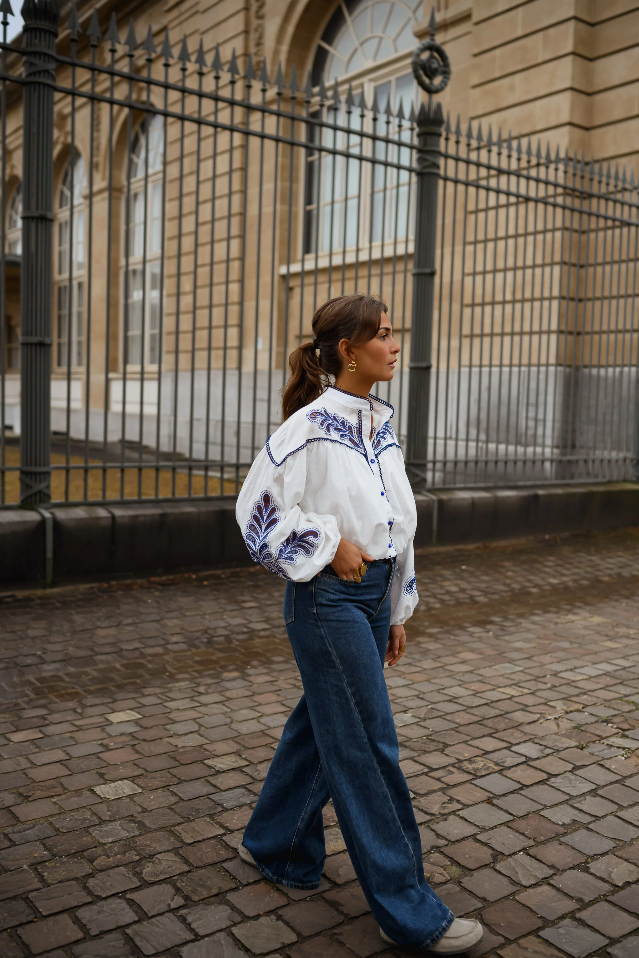 Chemise Nadege - blanche et bleue - Image 7