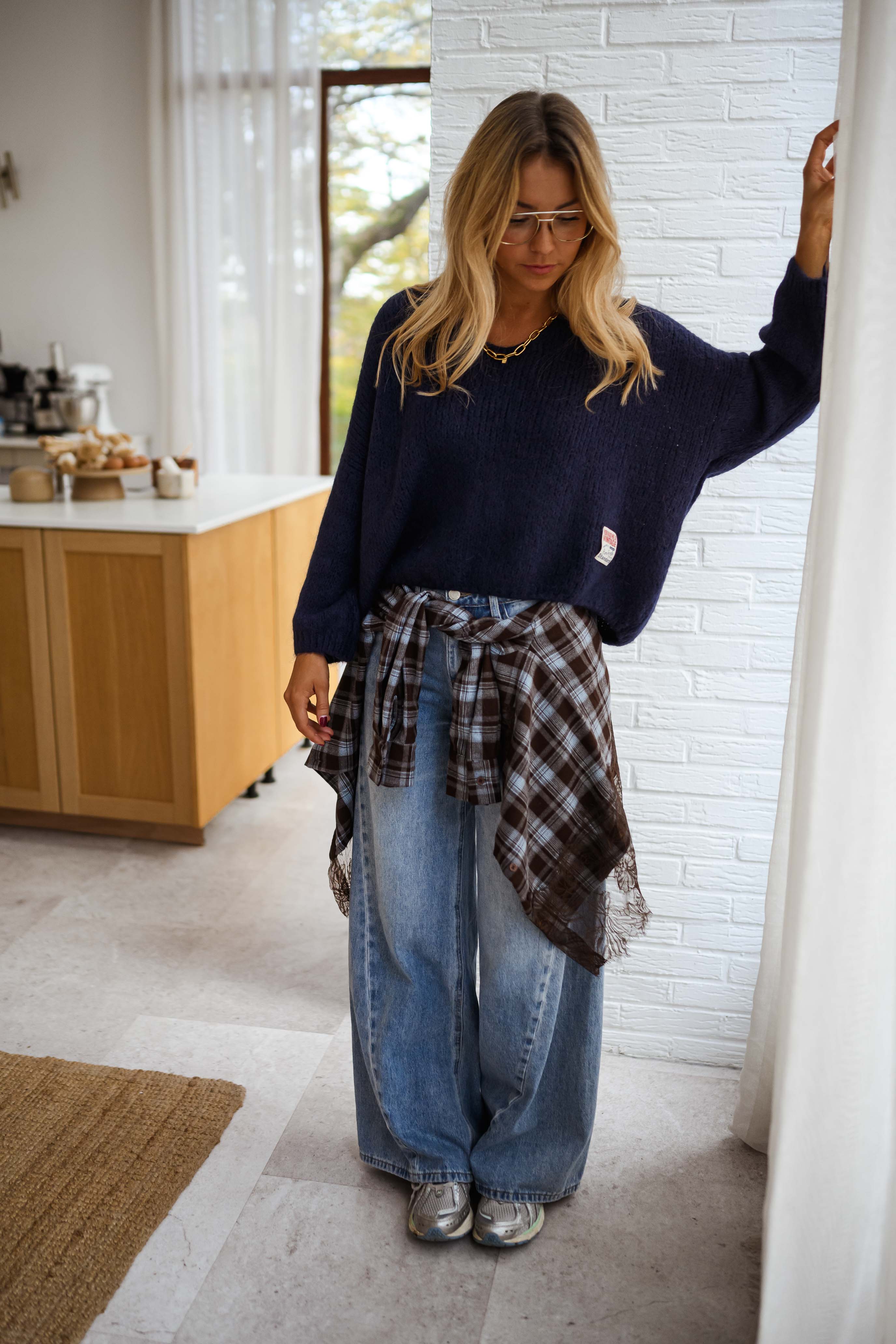 Chemise Netta - bleue et brune à carreaux - Image 3