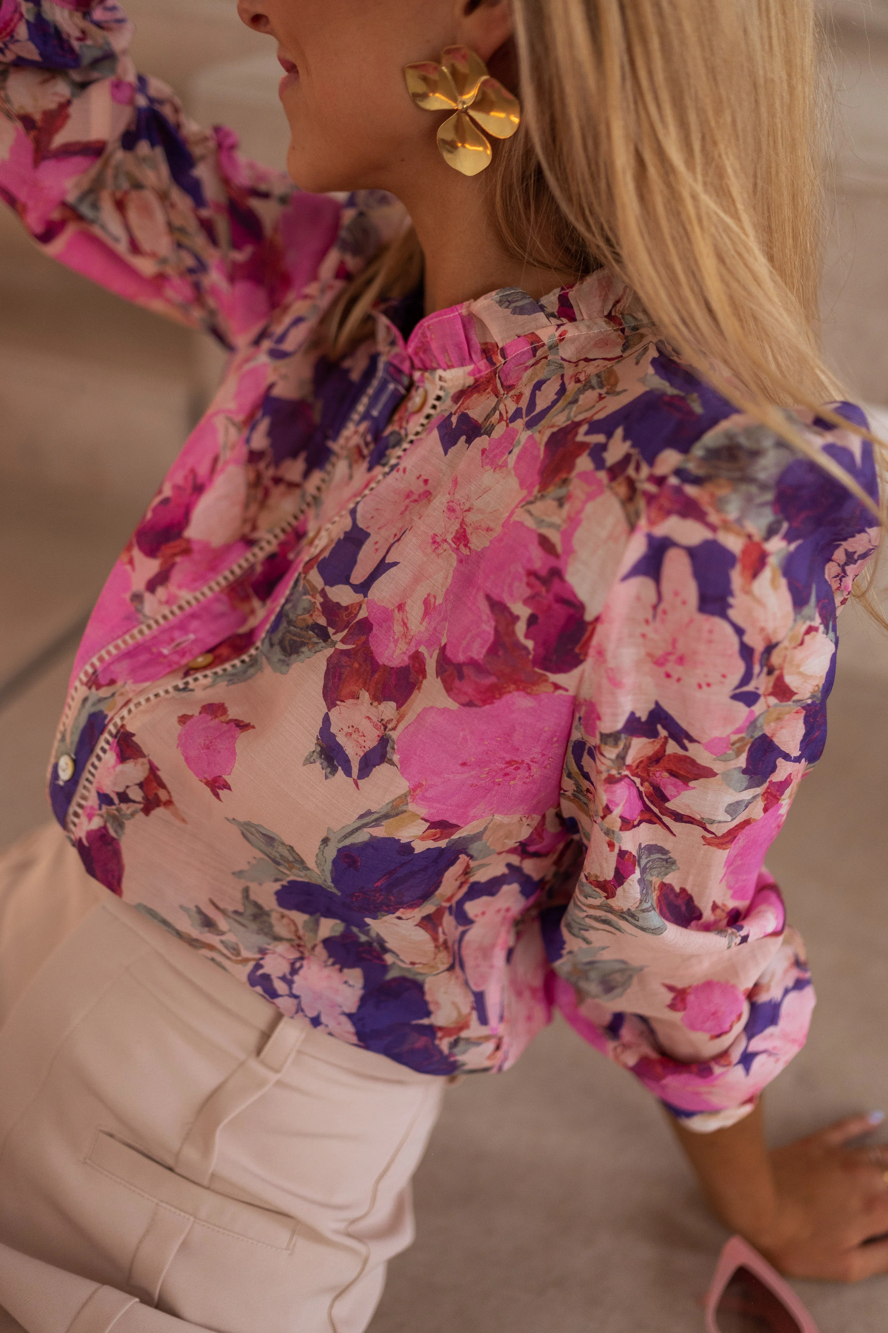 Chemise Rory à fleurs - mauves - Image 2