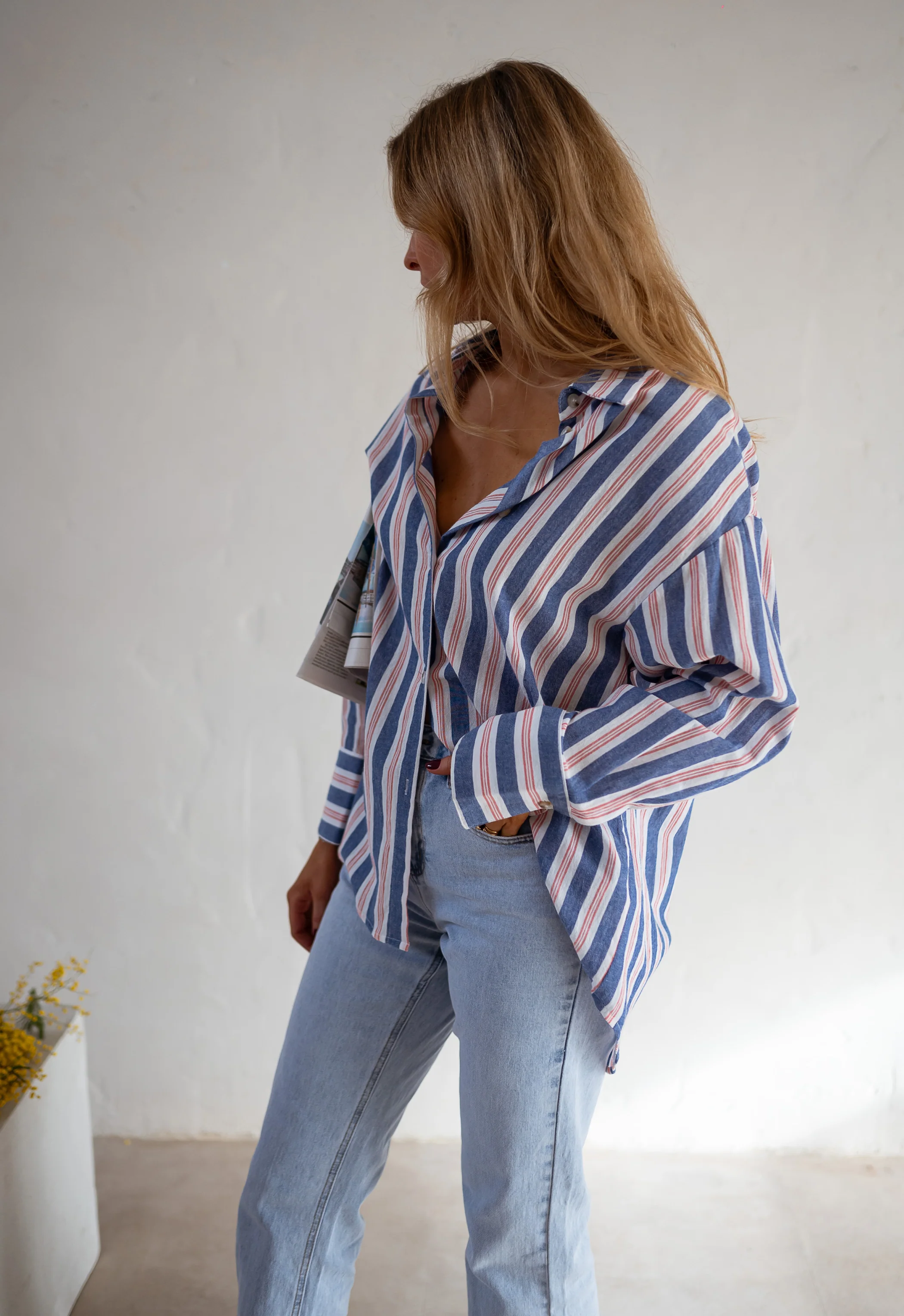 Chemise Sally - à lignes bleues - Image 4
