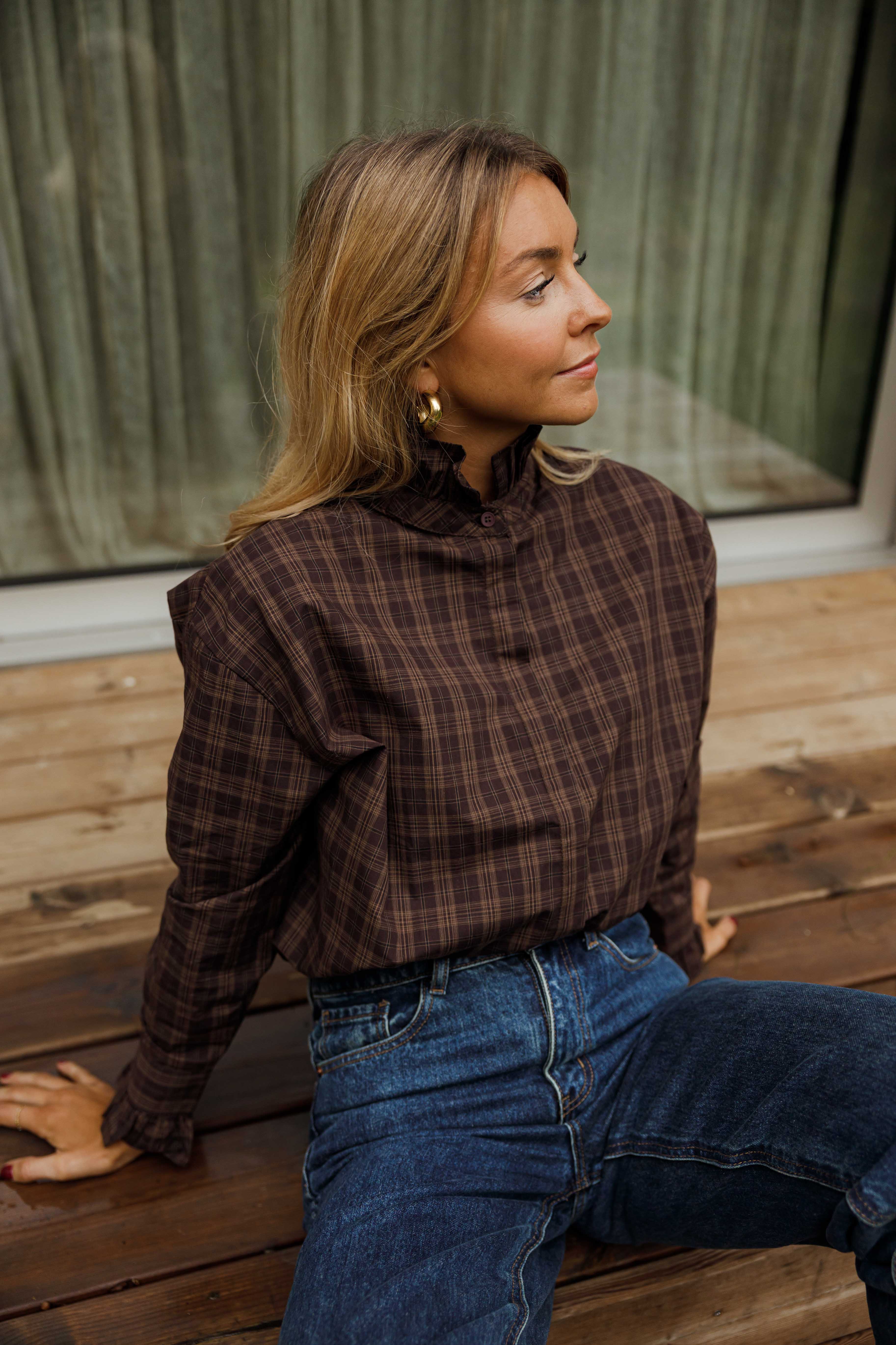 Chemise Therese - brune à carreaux - Image 5