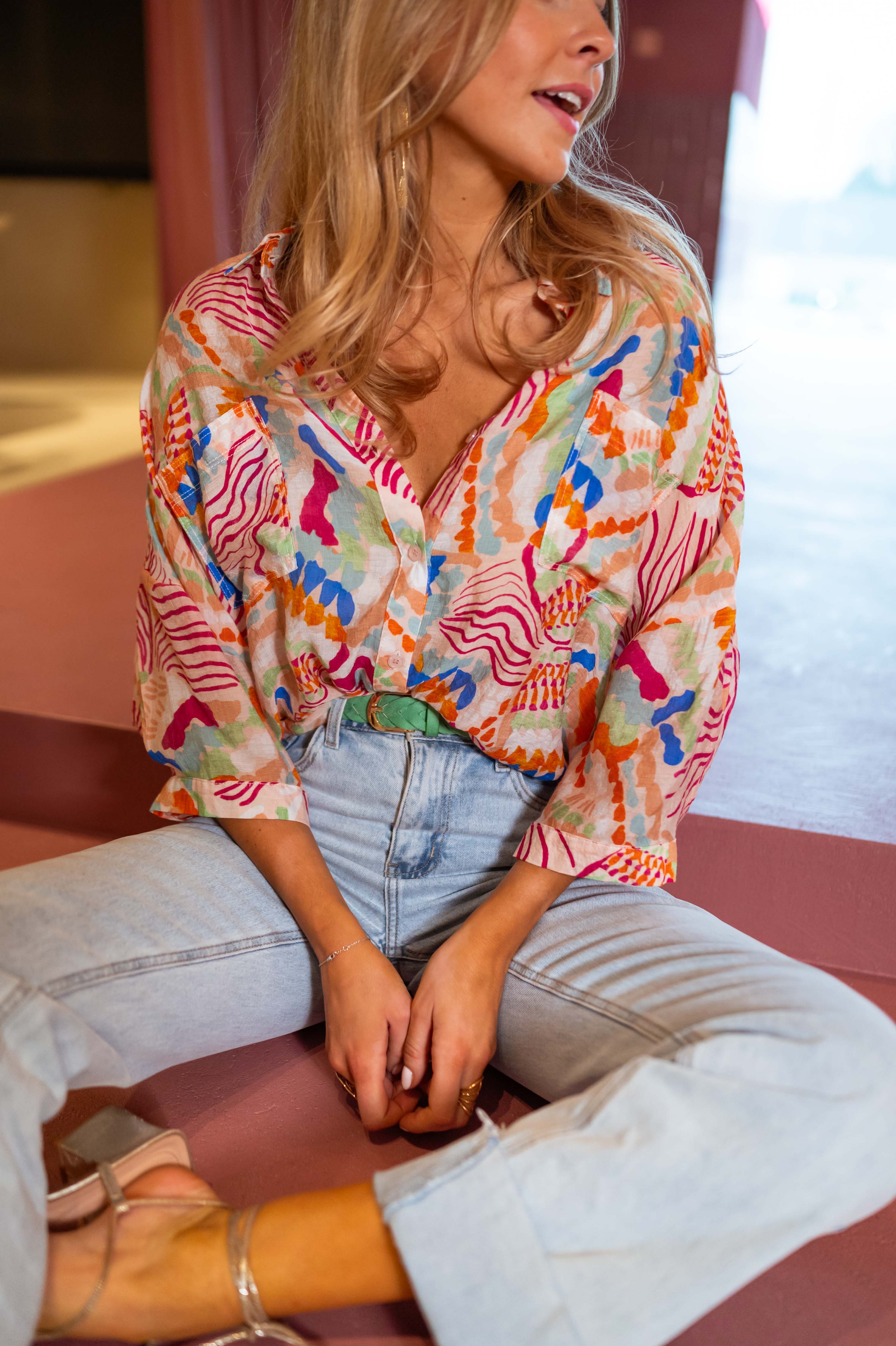 Chemise Violette - rose à motifs - Image 2