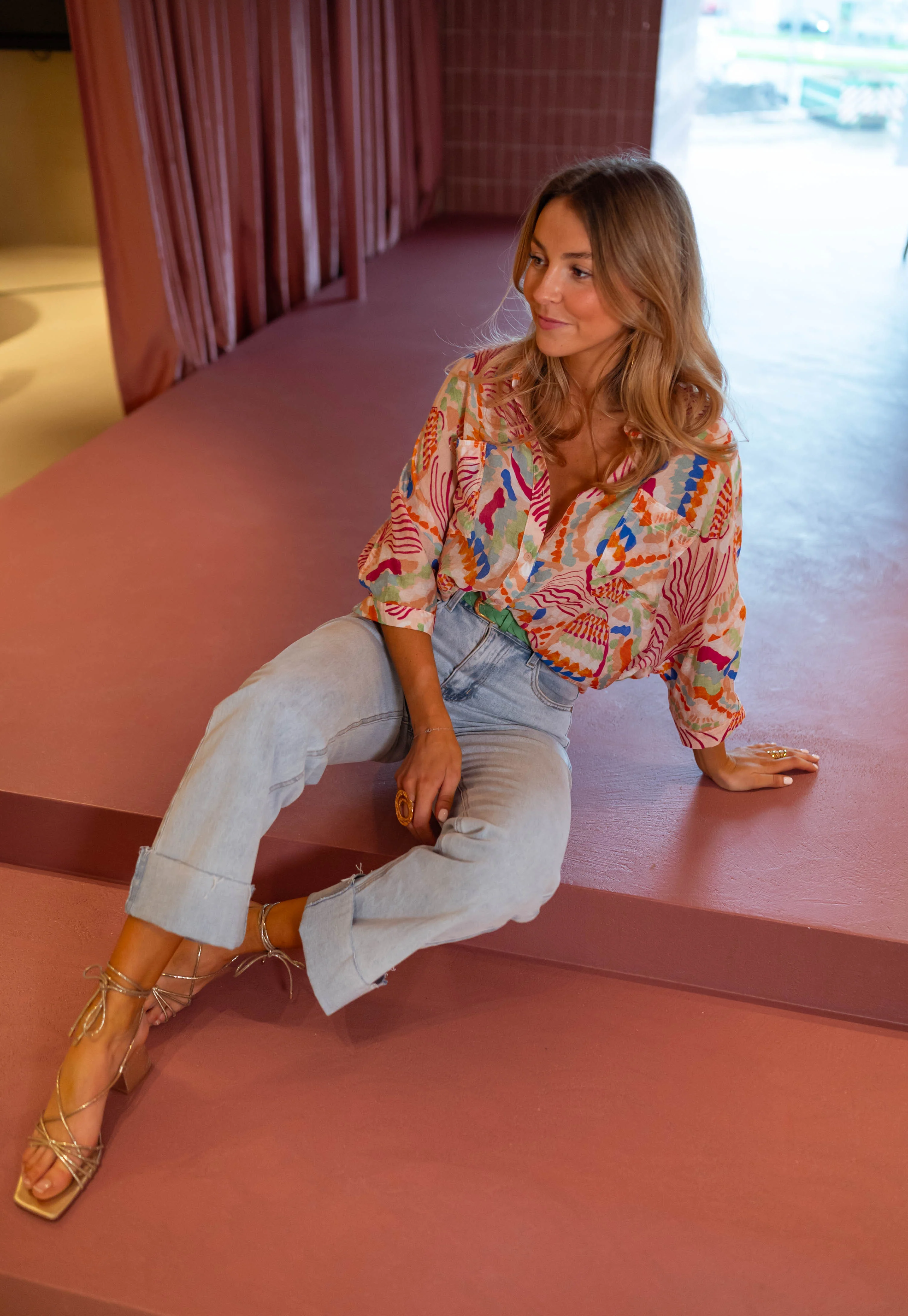 Chemise Violette - rose à motifs - Image 3