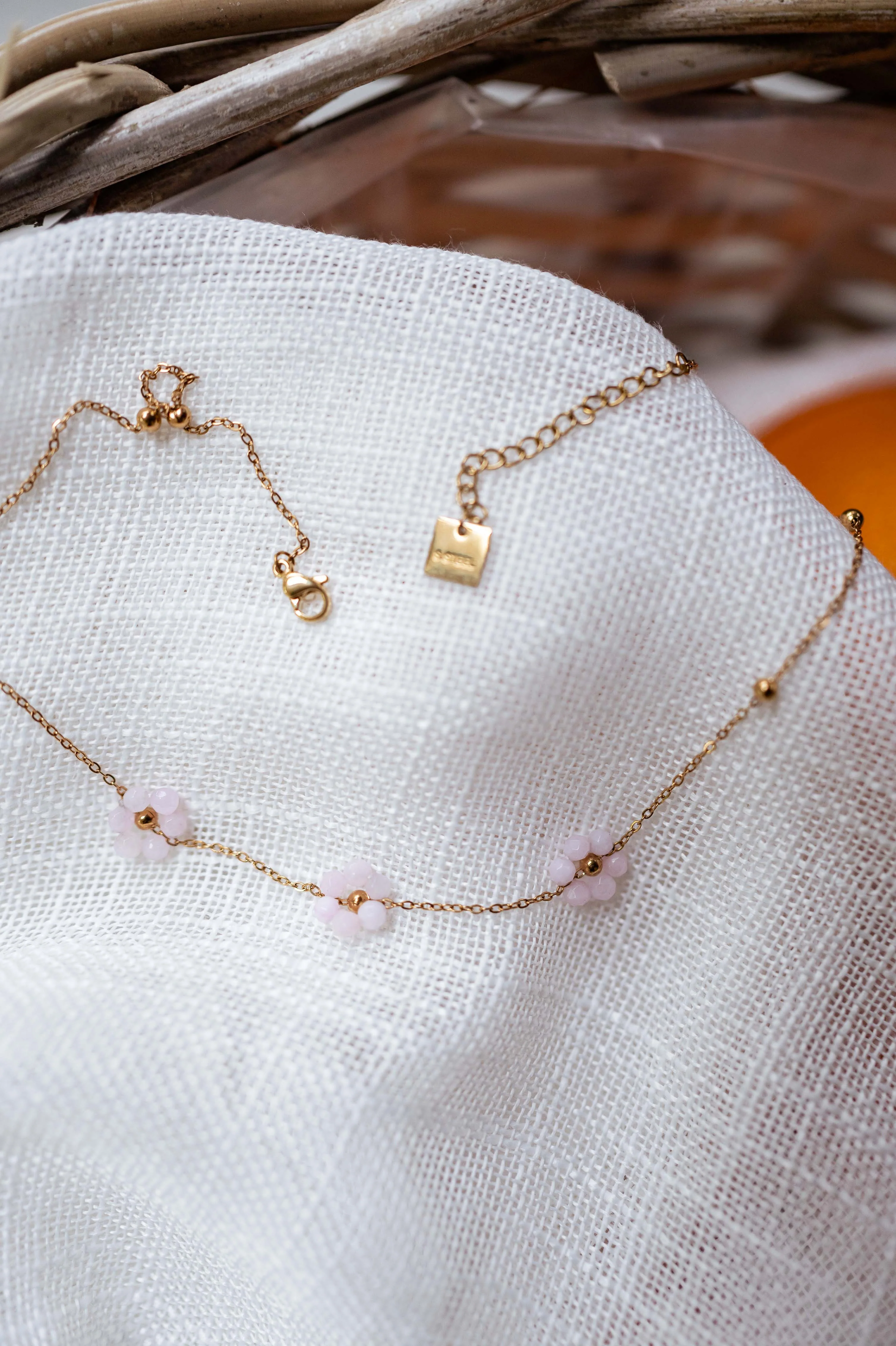 Collier Flowi - rose clair et doré - Image 4