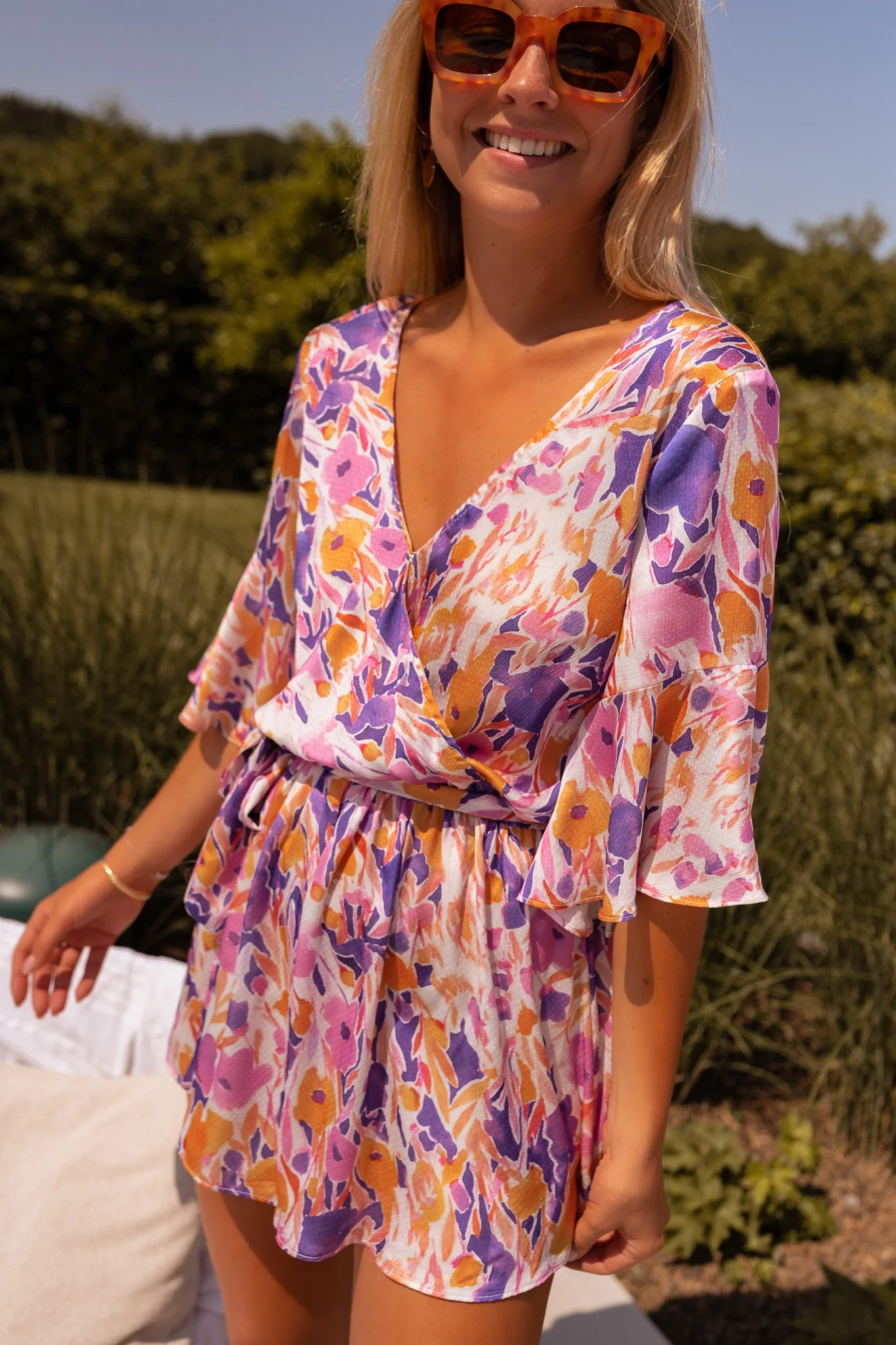 Combishort Basma - mauve à fleurs - Image 9