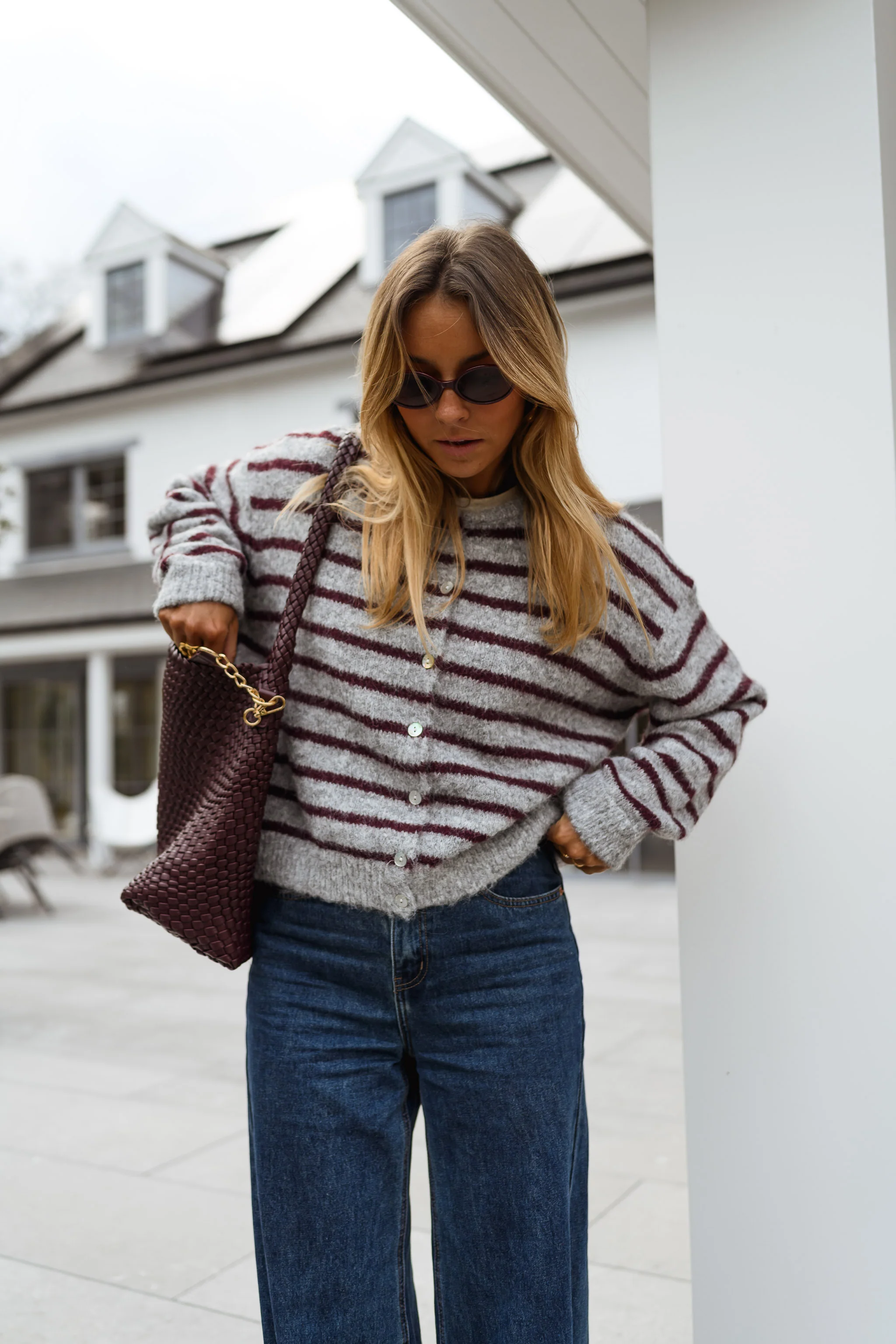 Gilet Harris - gris et bordeaux - Image 5