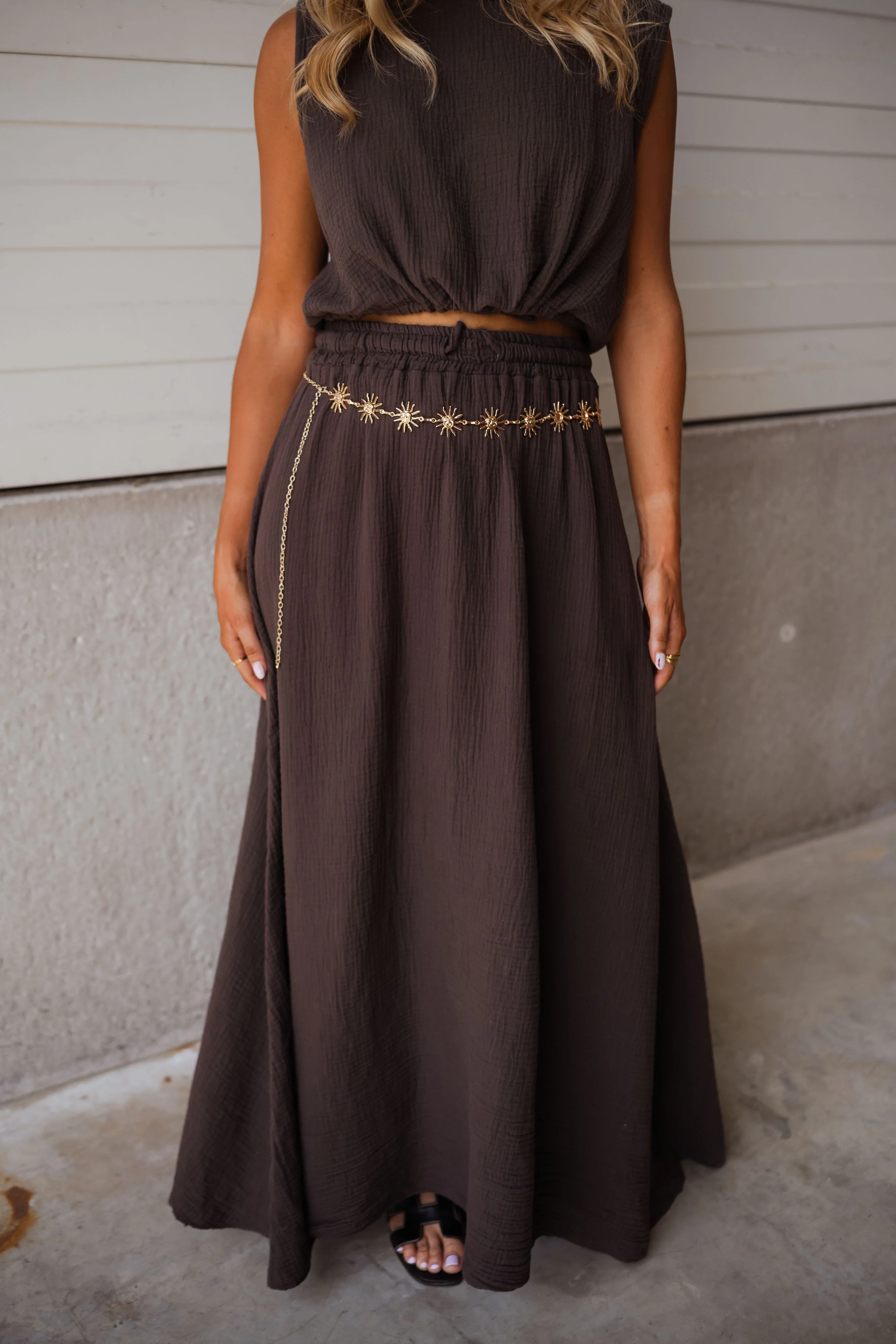 Jupe Alyssa - chocolat en gaze de coton - Image 5