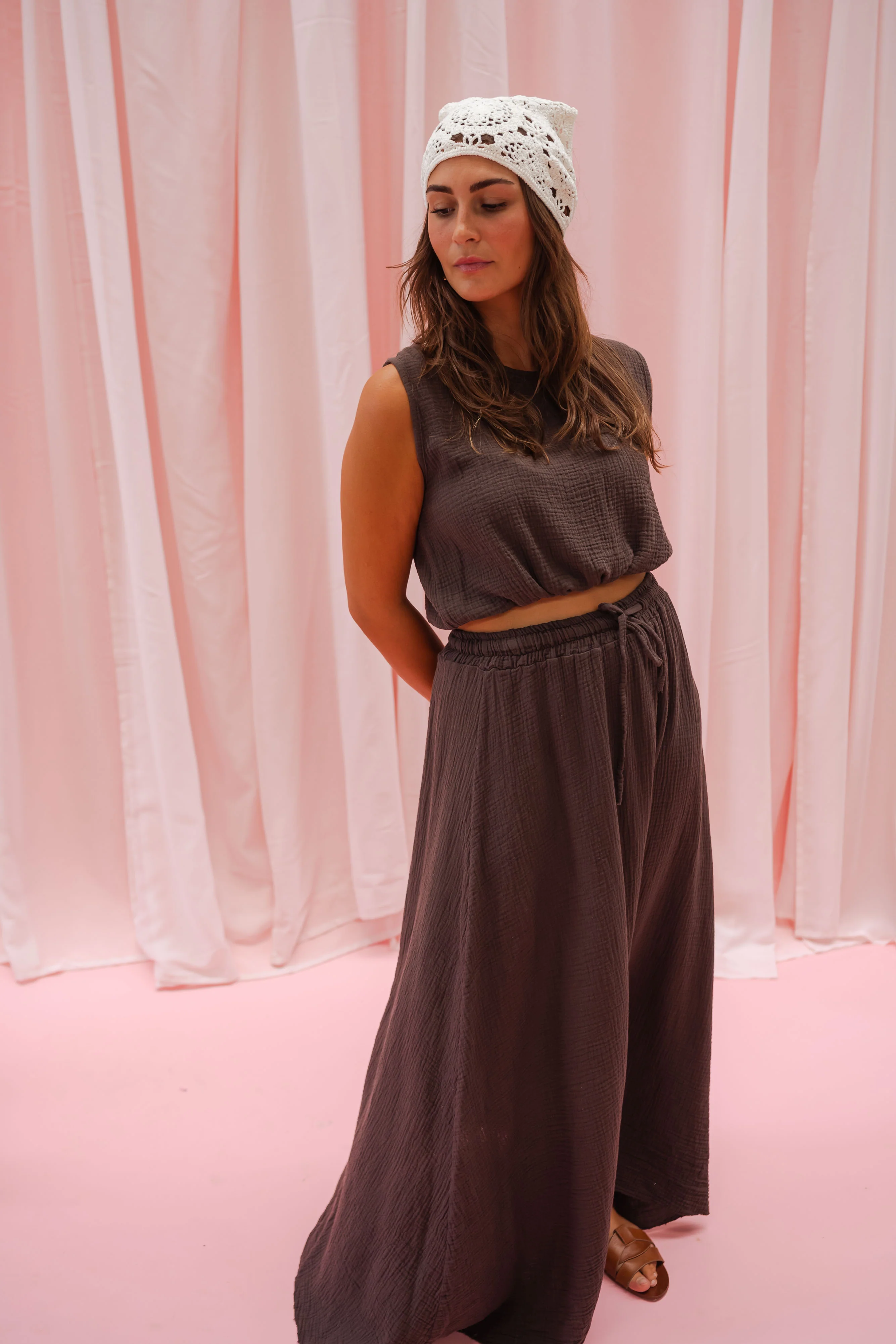 Jupe Alyssa - chocolat en gaze de coton - Image 6