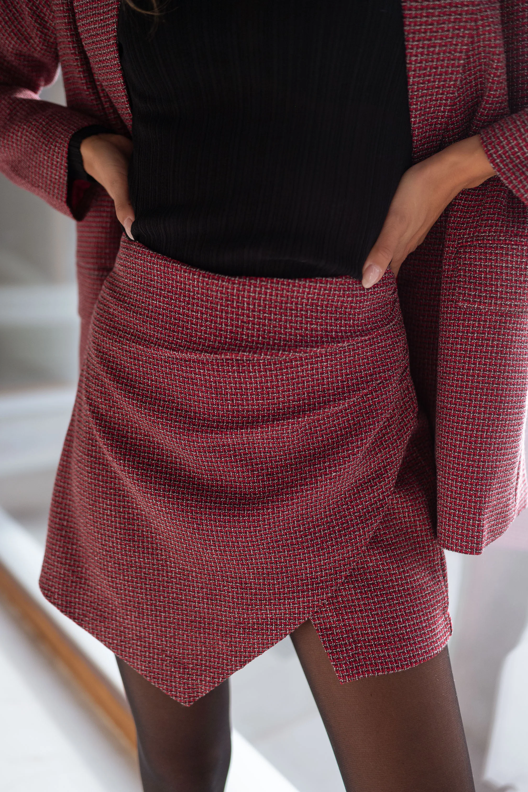 Jupe-short Isabella - rouge à carreaux - Image 14