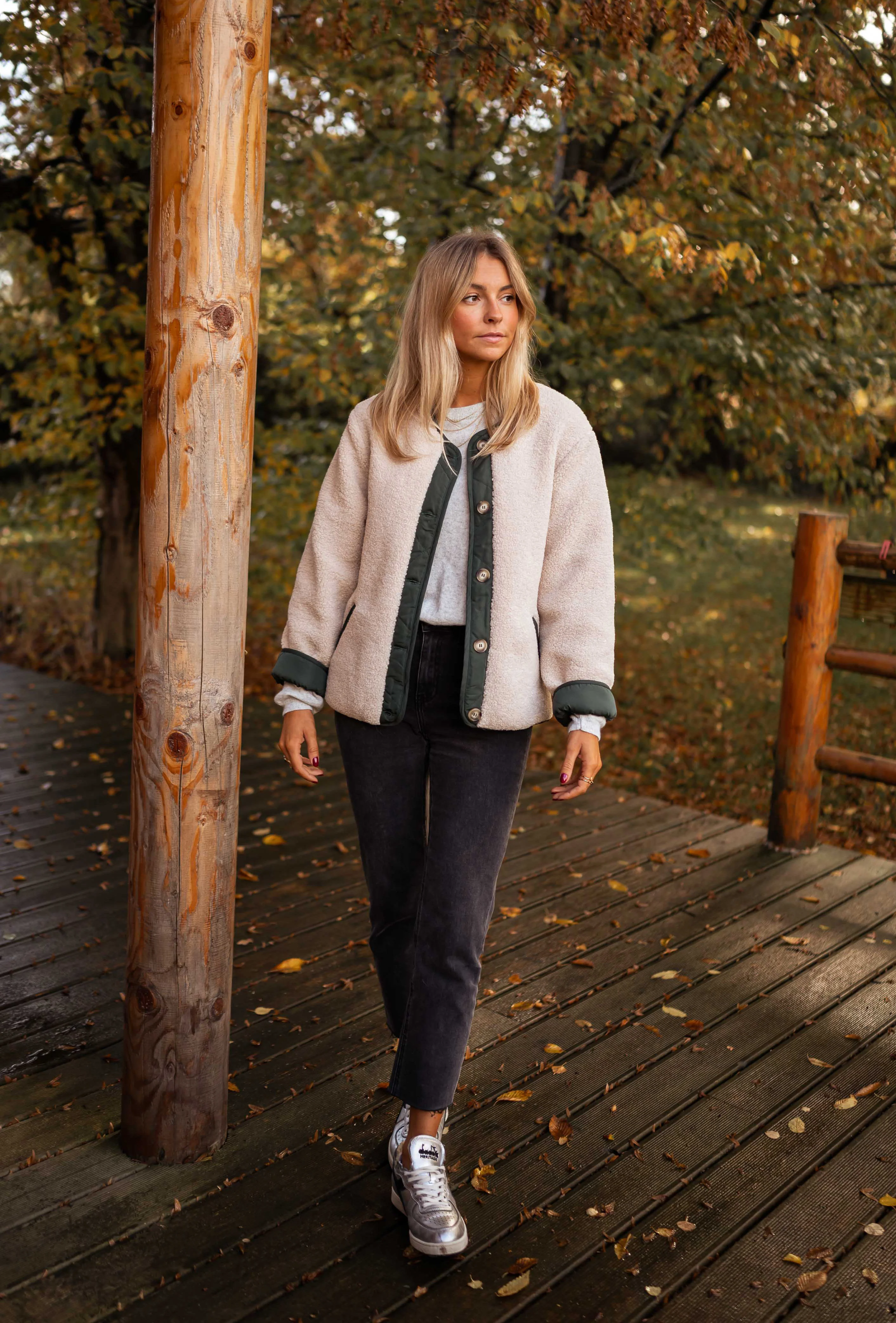 Manteau Billy - beige et vert - Image 3