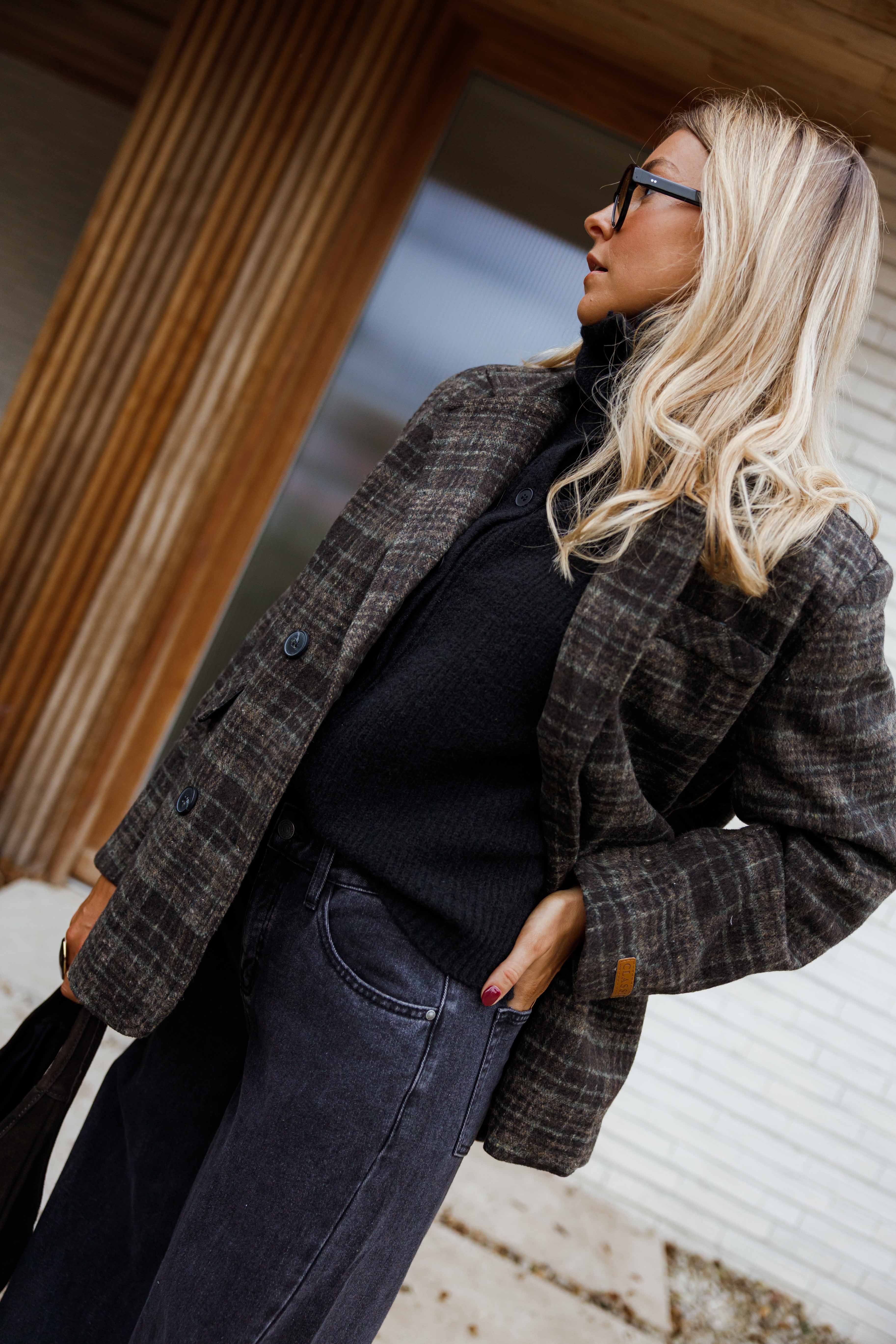 Manteau Lyson - gris à carreaux - Image 3