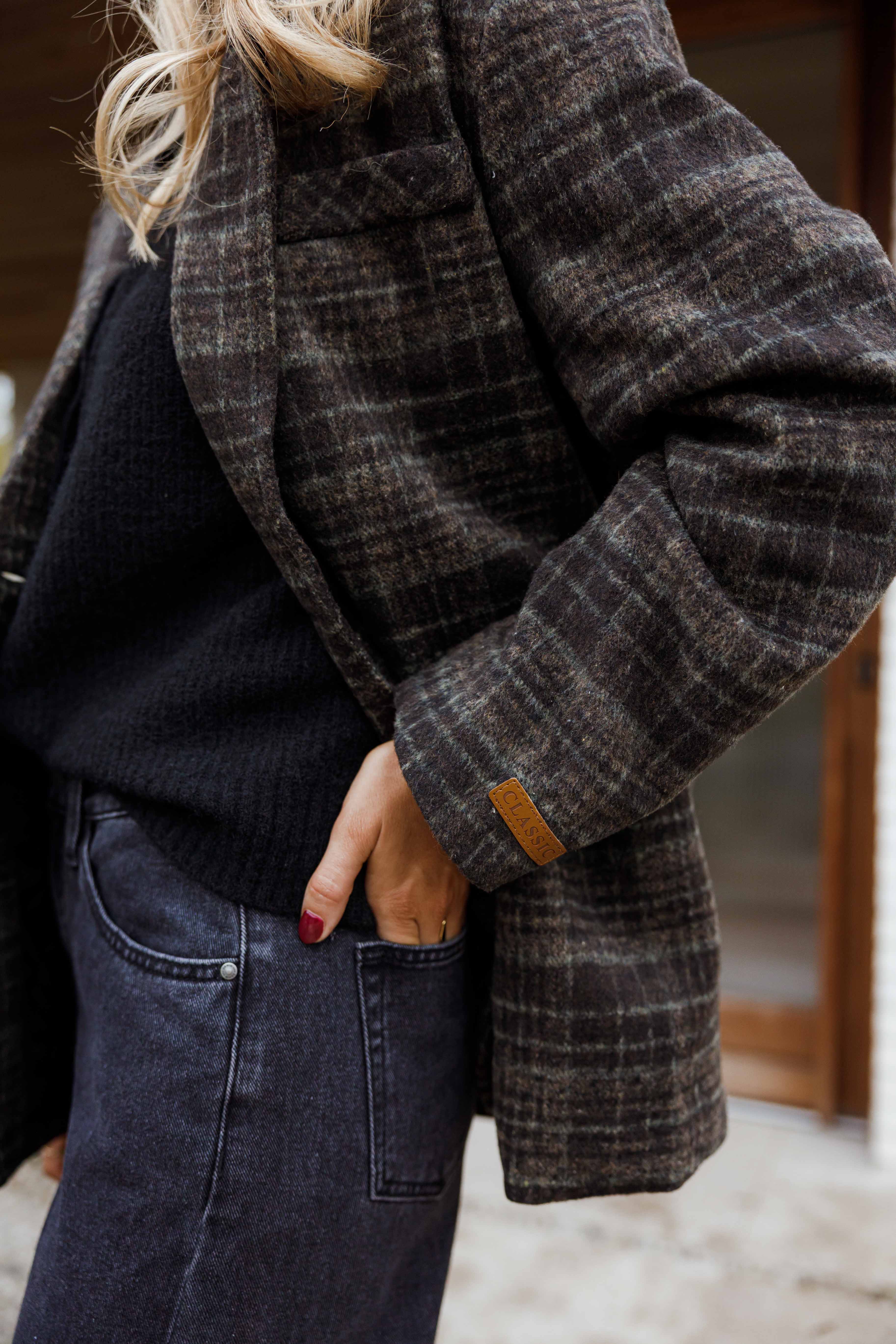 Manteau Lyson - gris à carreaux - Image 4
