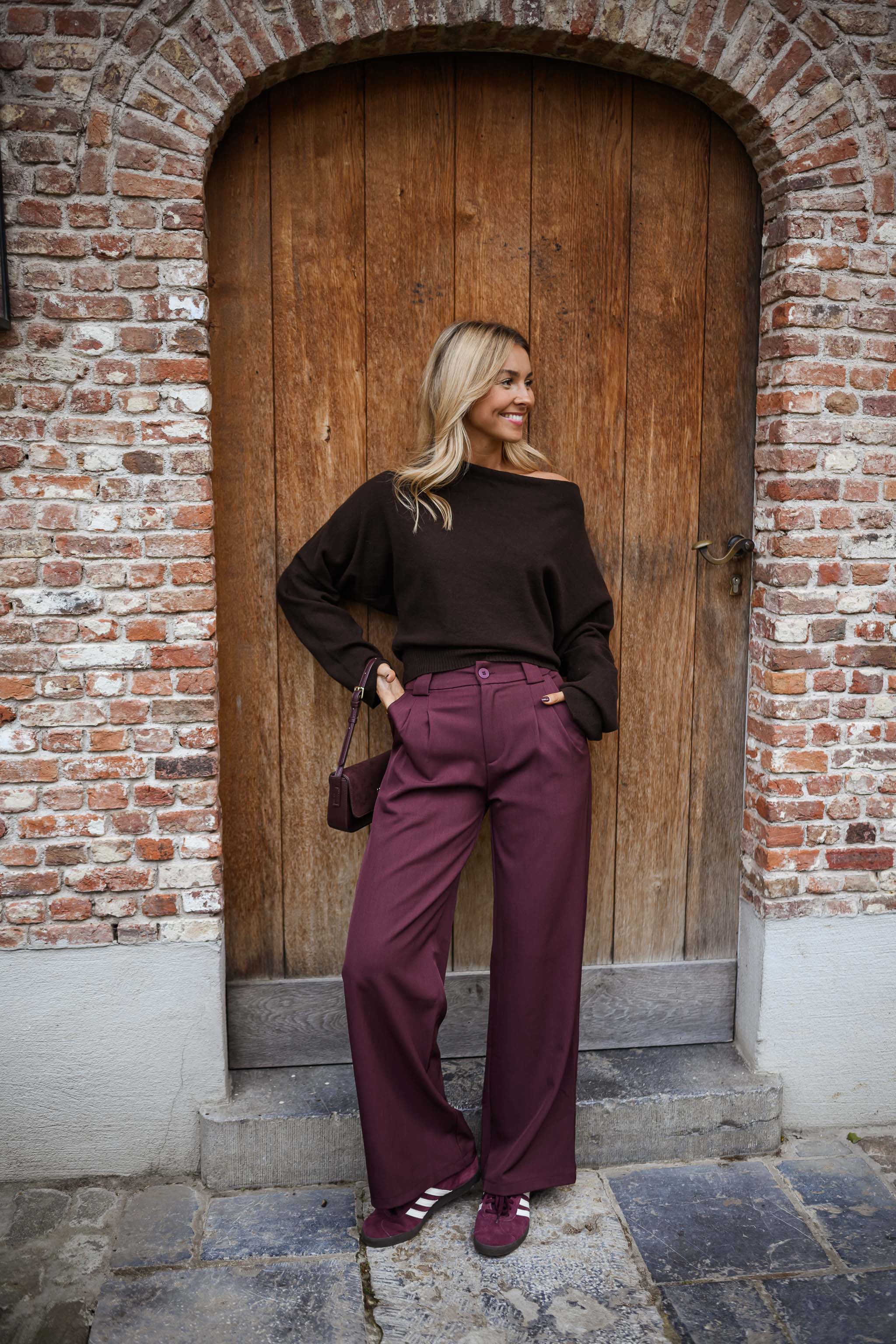Pantalon Melha - bordeaux - Image 4