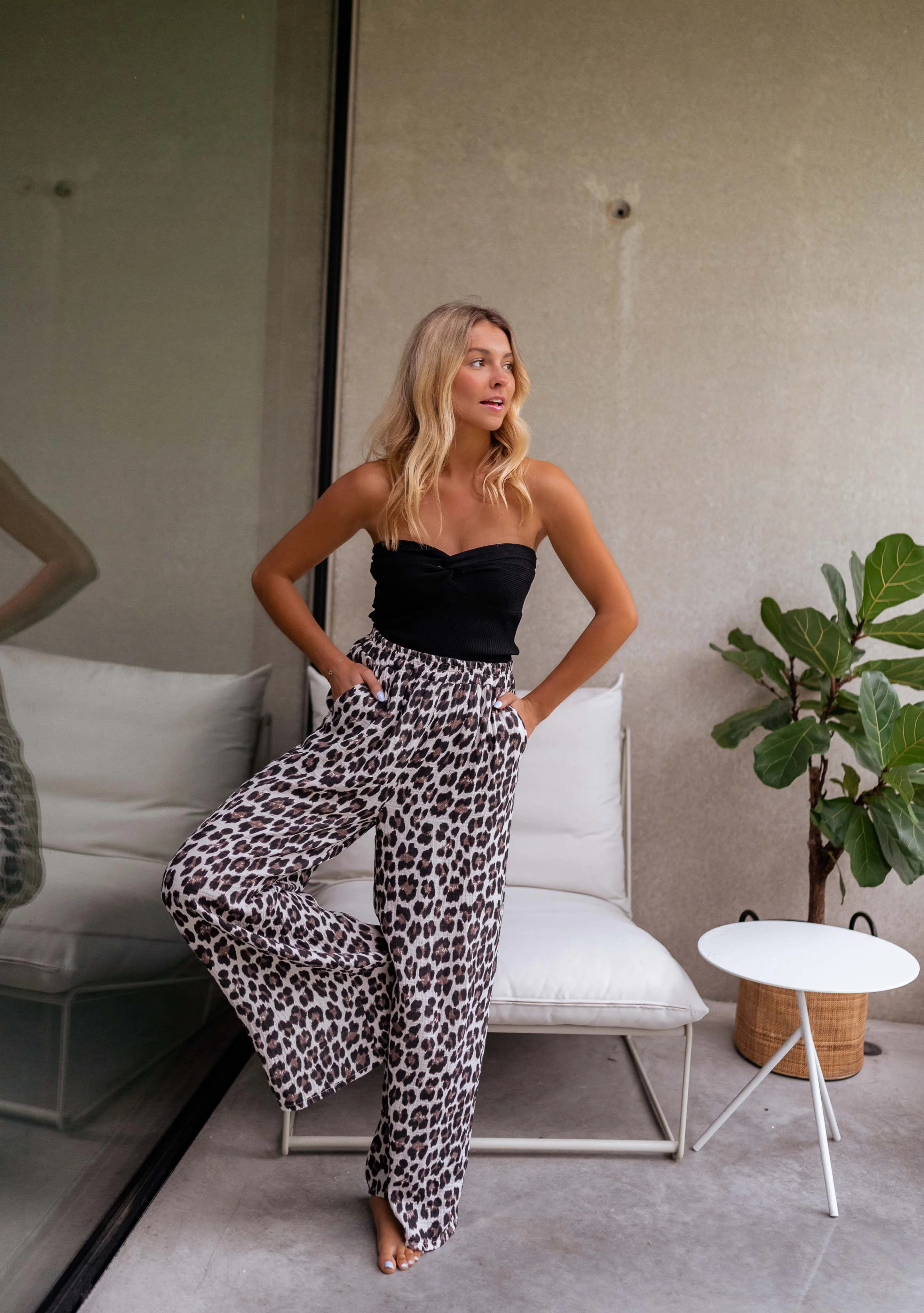 Pantalon Shiva - léopard en gaze de coton - Image 9