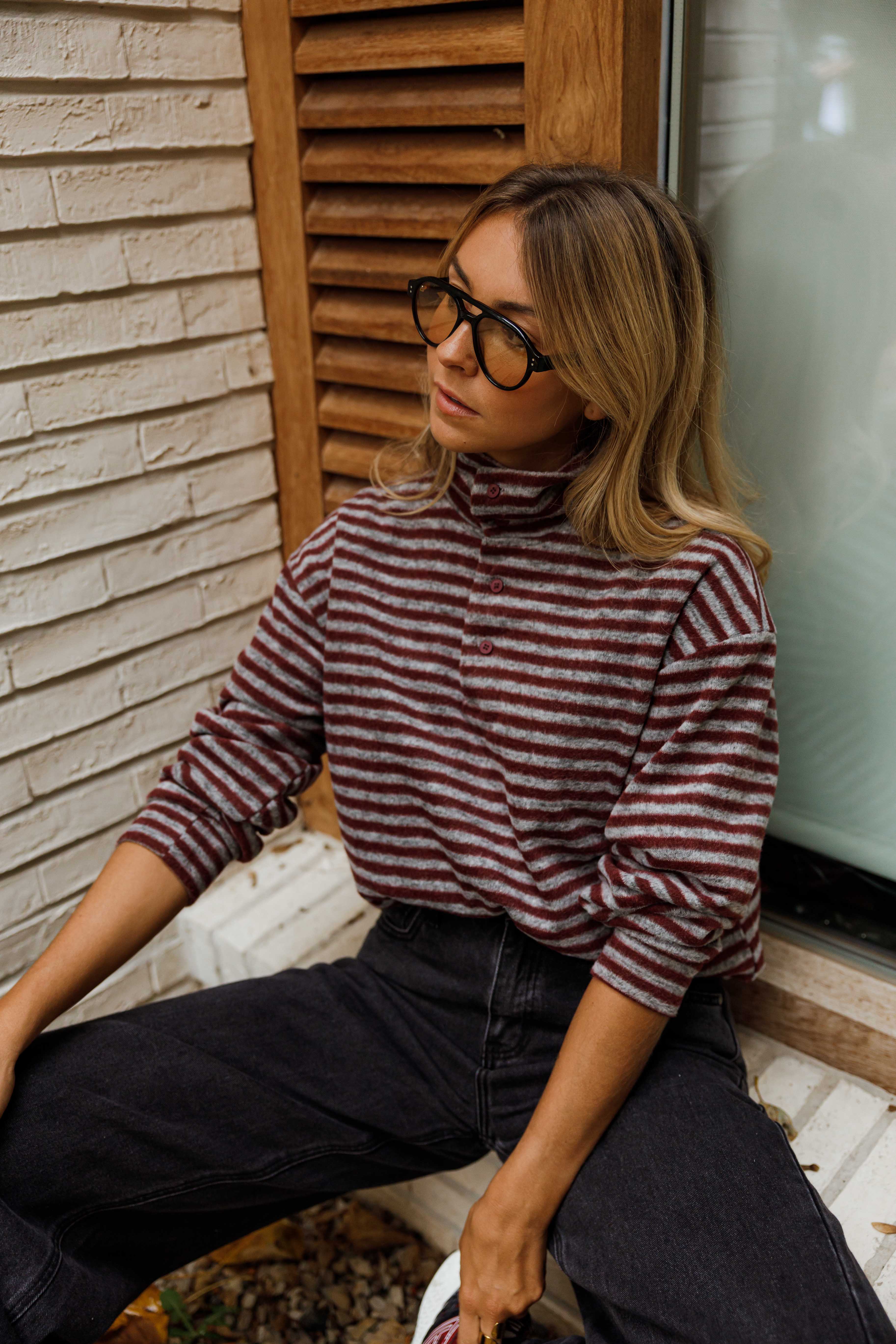 Pull Batista - gris et bordeaux - Image 11
