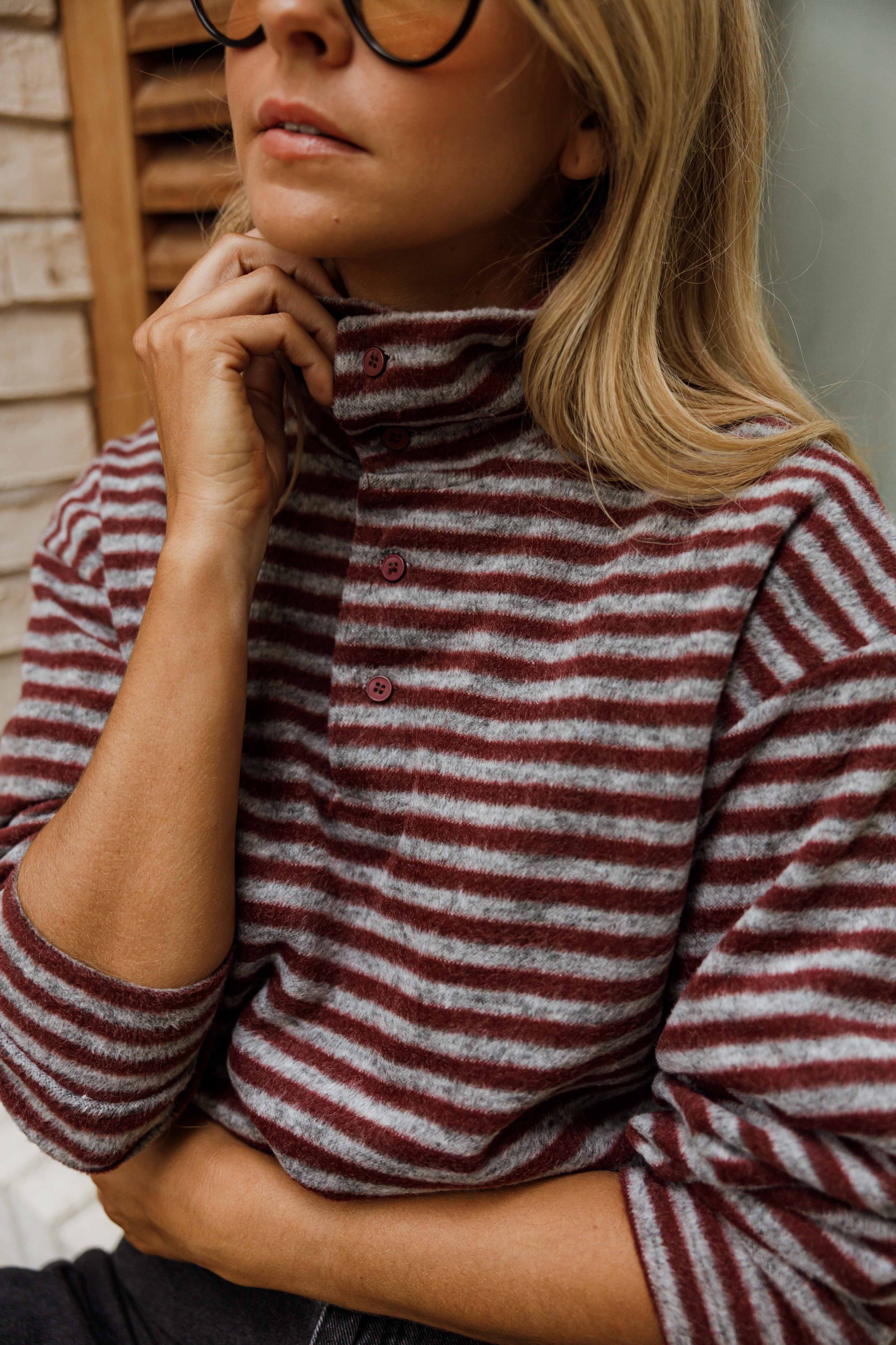 Pull Batista - gris et bordeaux - Image 5