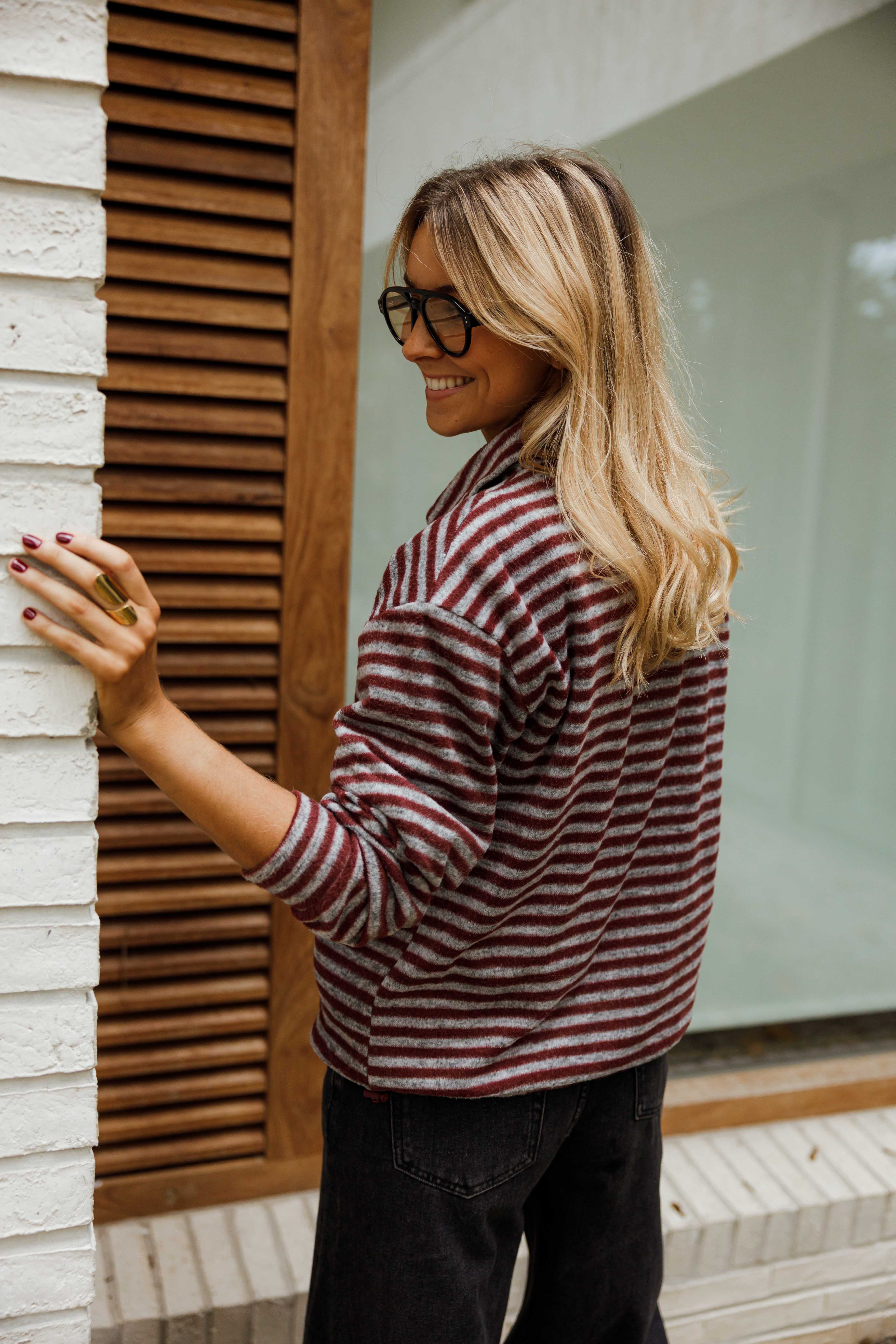 Pull Batista - gris et bordeaux - Image 8