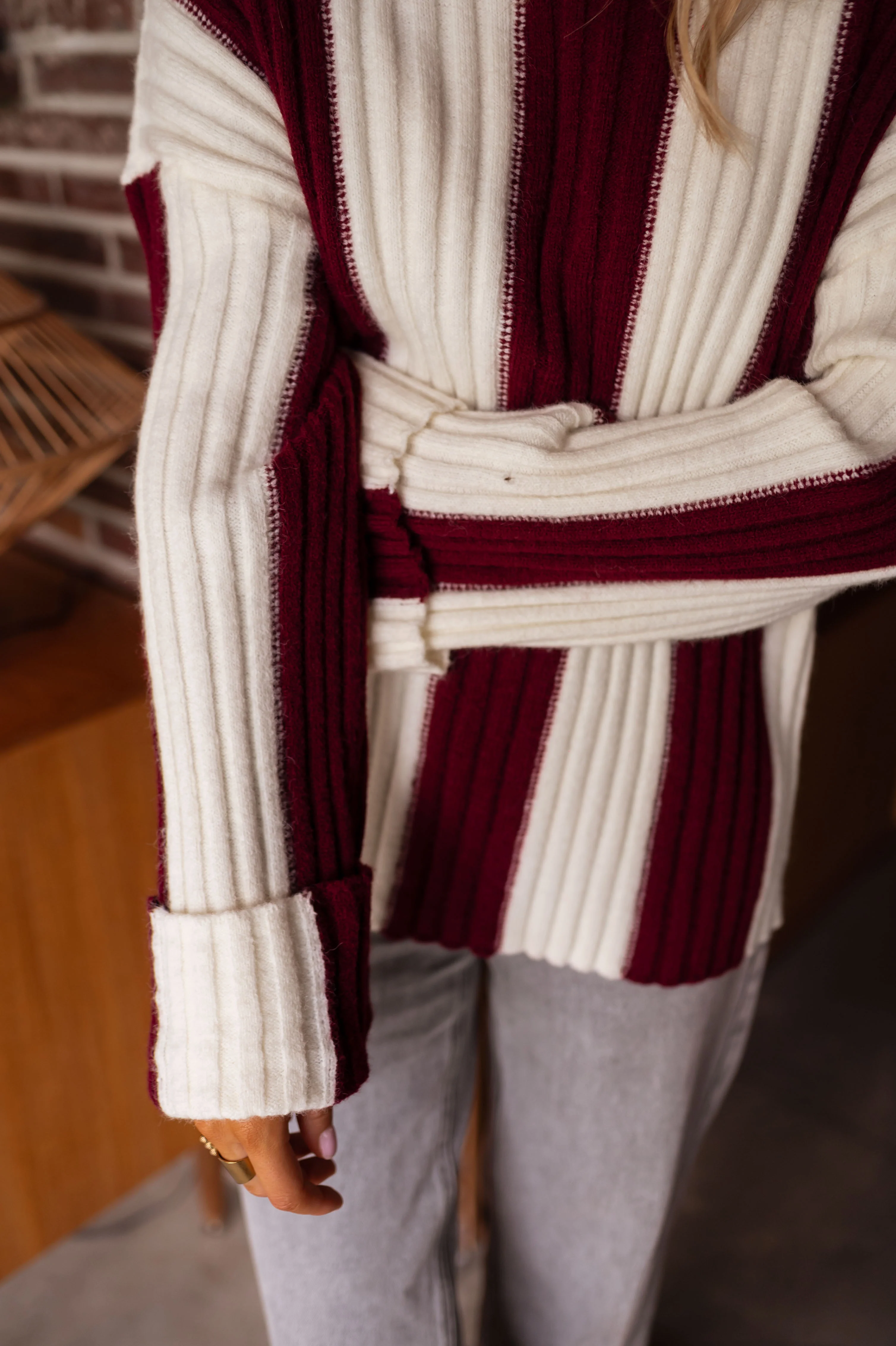 Pull Edmee - écru et bordeaux - Image 8