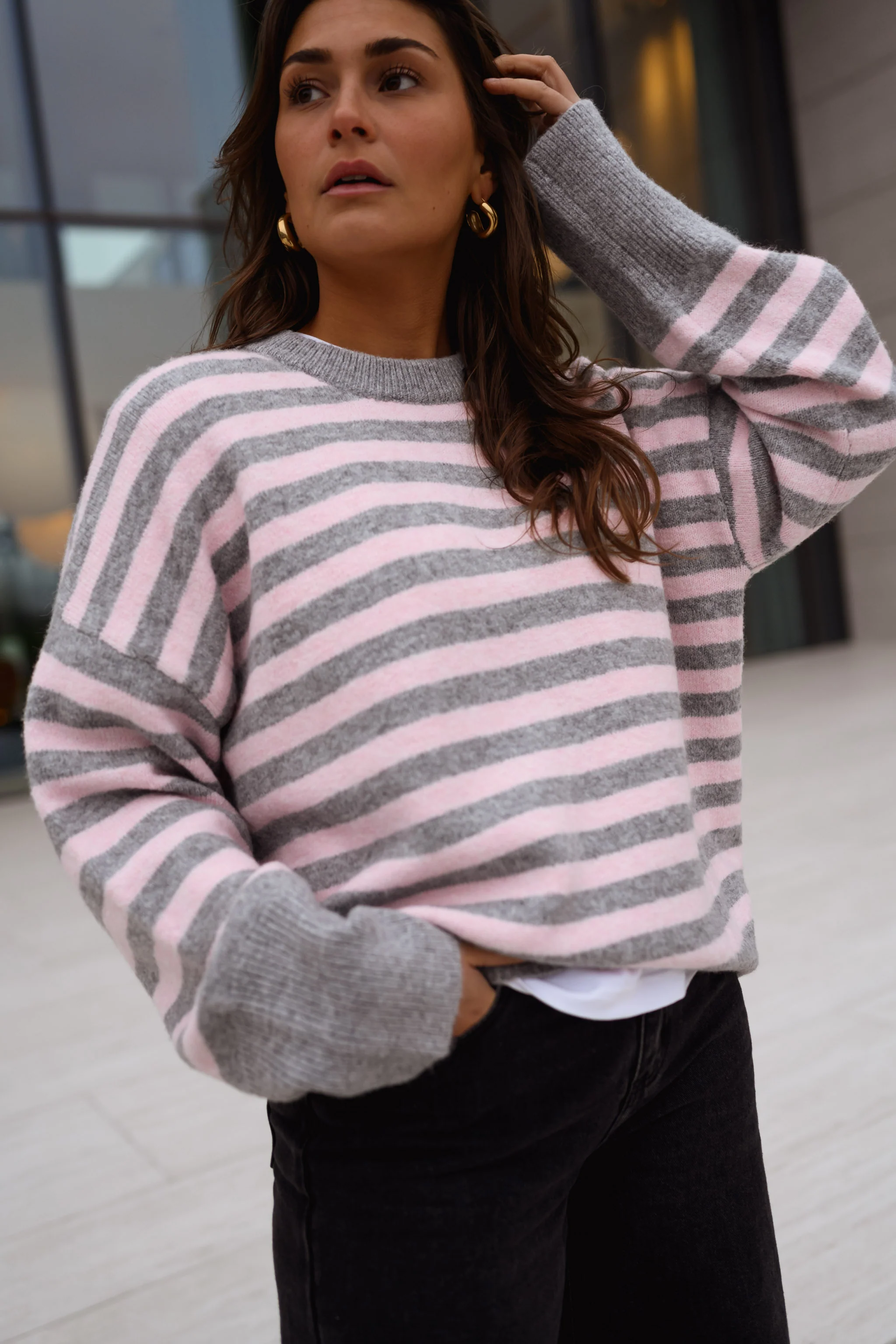 Pull Emilie - gris et rose - Image 8