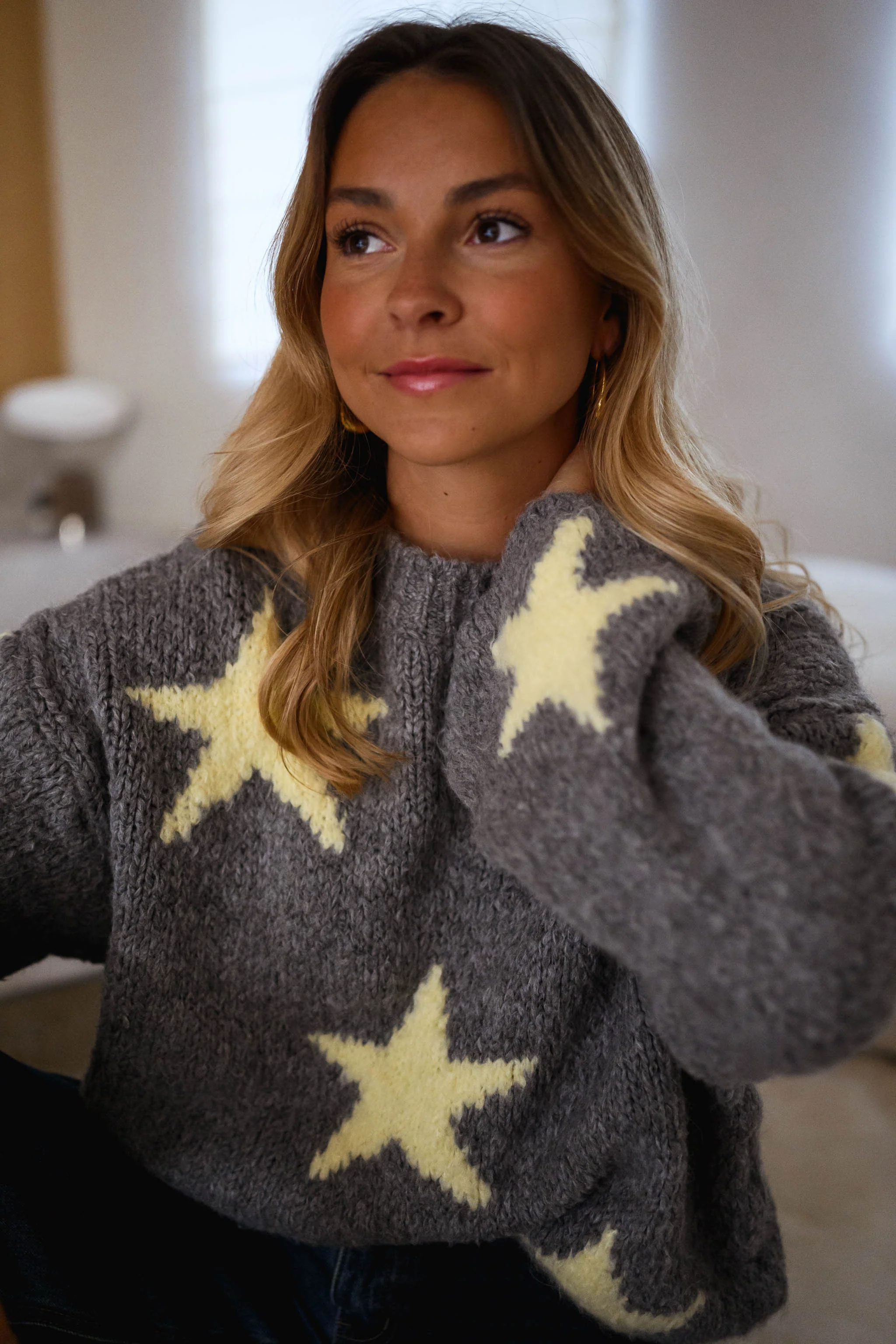 Pull Etoiles - gris - Image 7