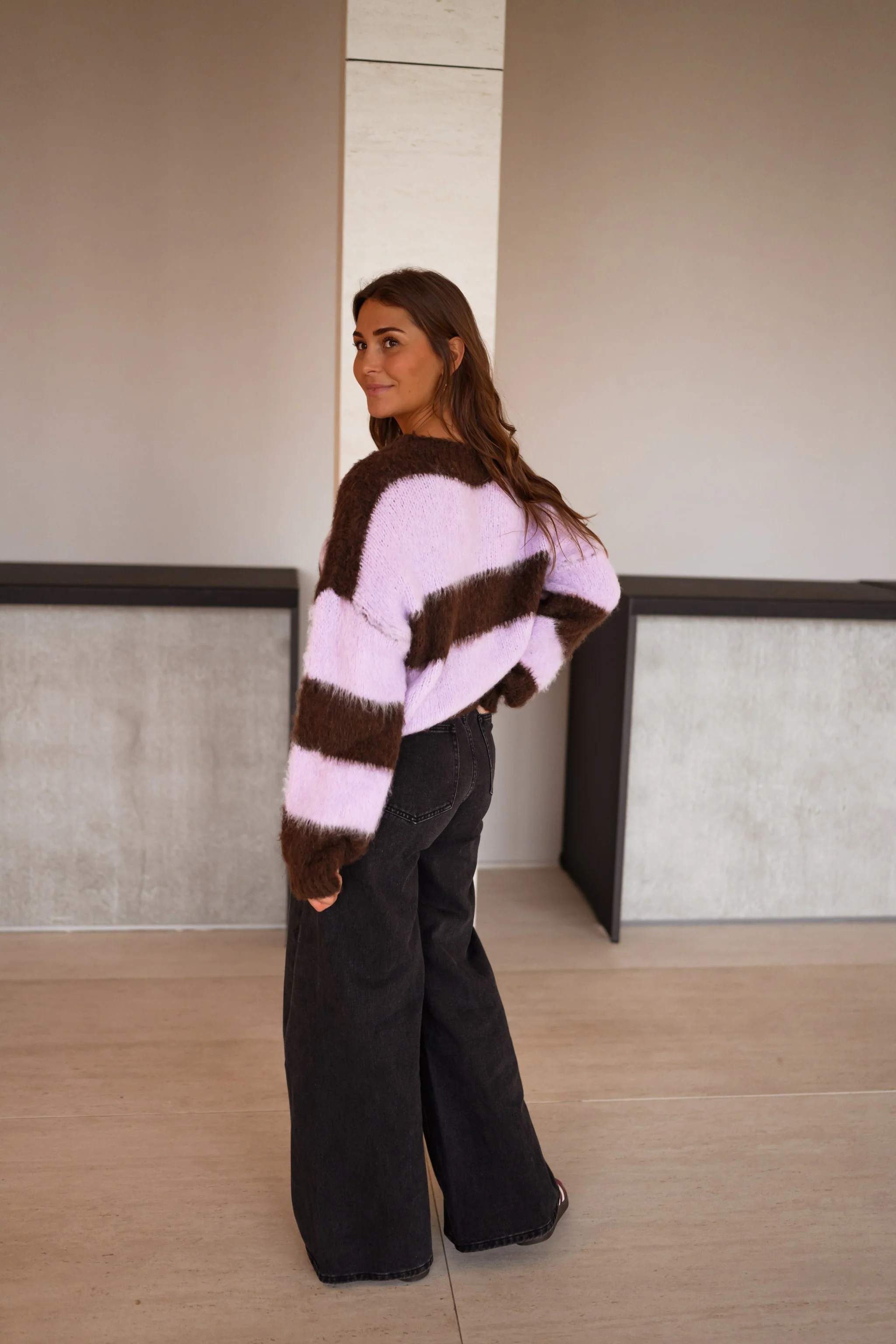 Pull Japa - rose et brun - Image 9
