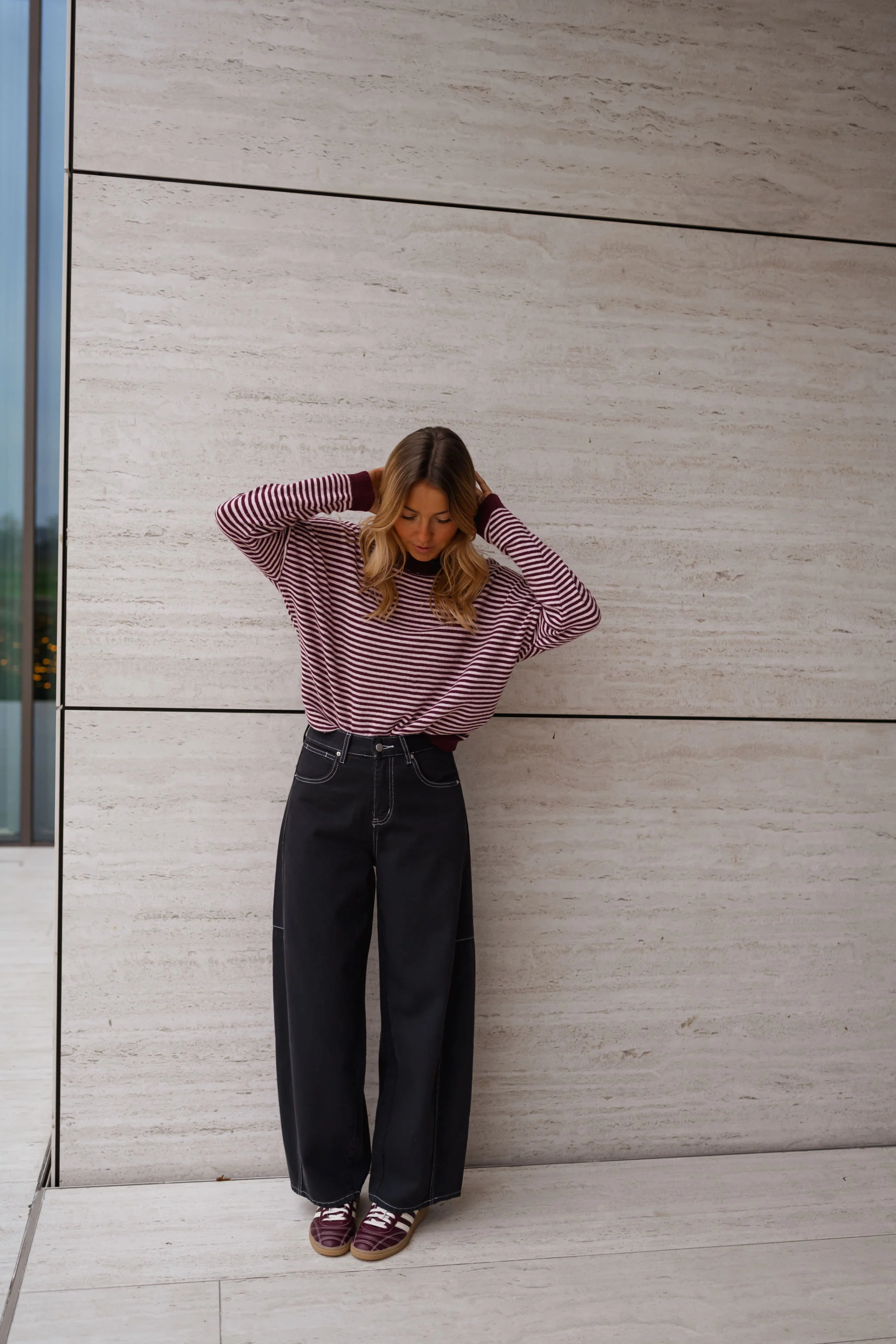 Pull Leona - rose et rouge à lignes - Image 5