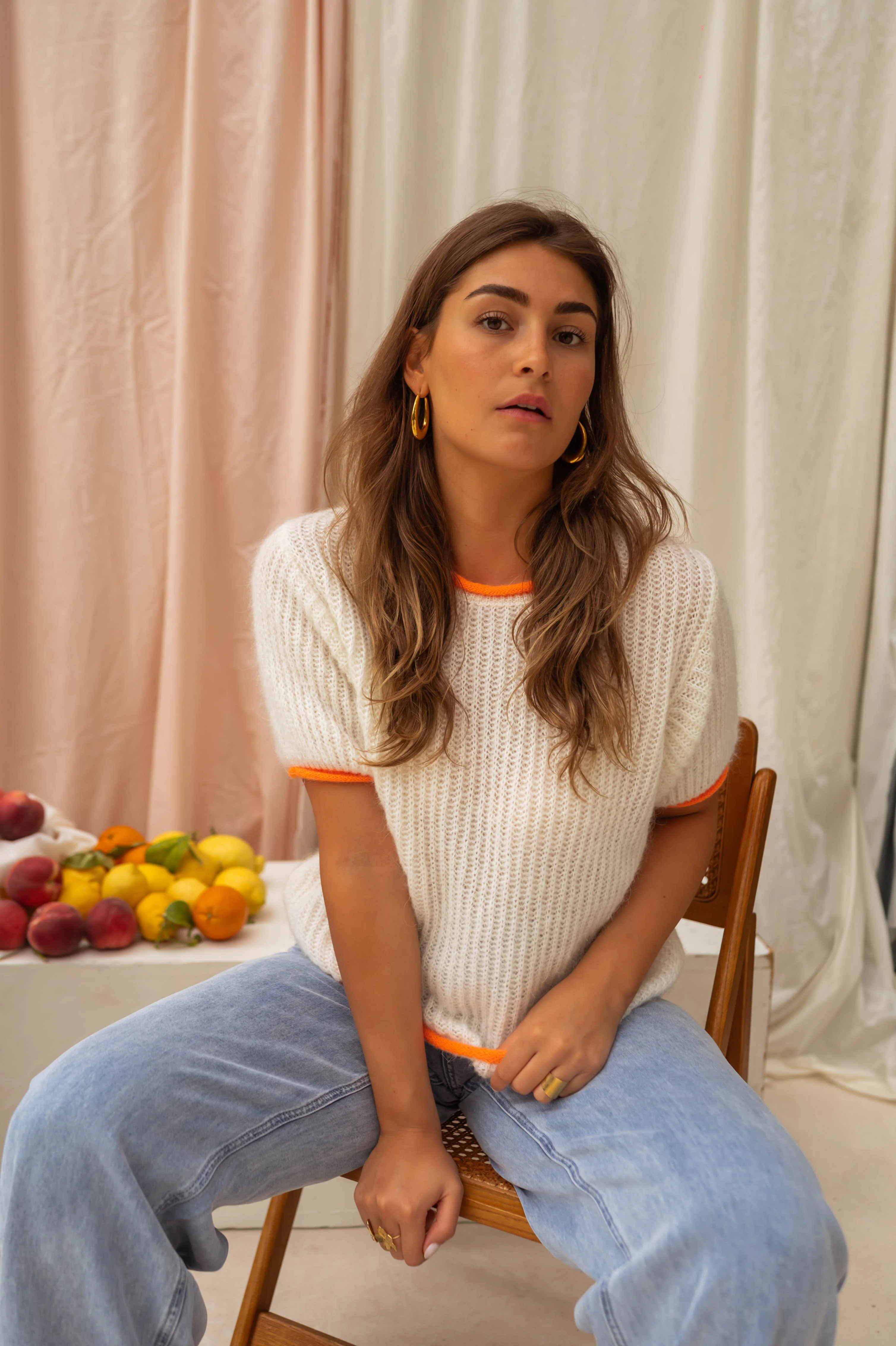 Pull Ricky - écru et orange - Image 3