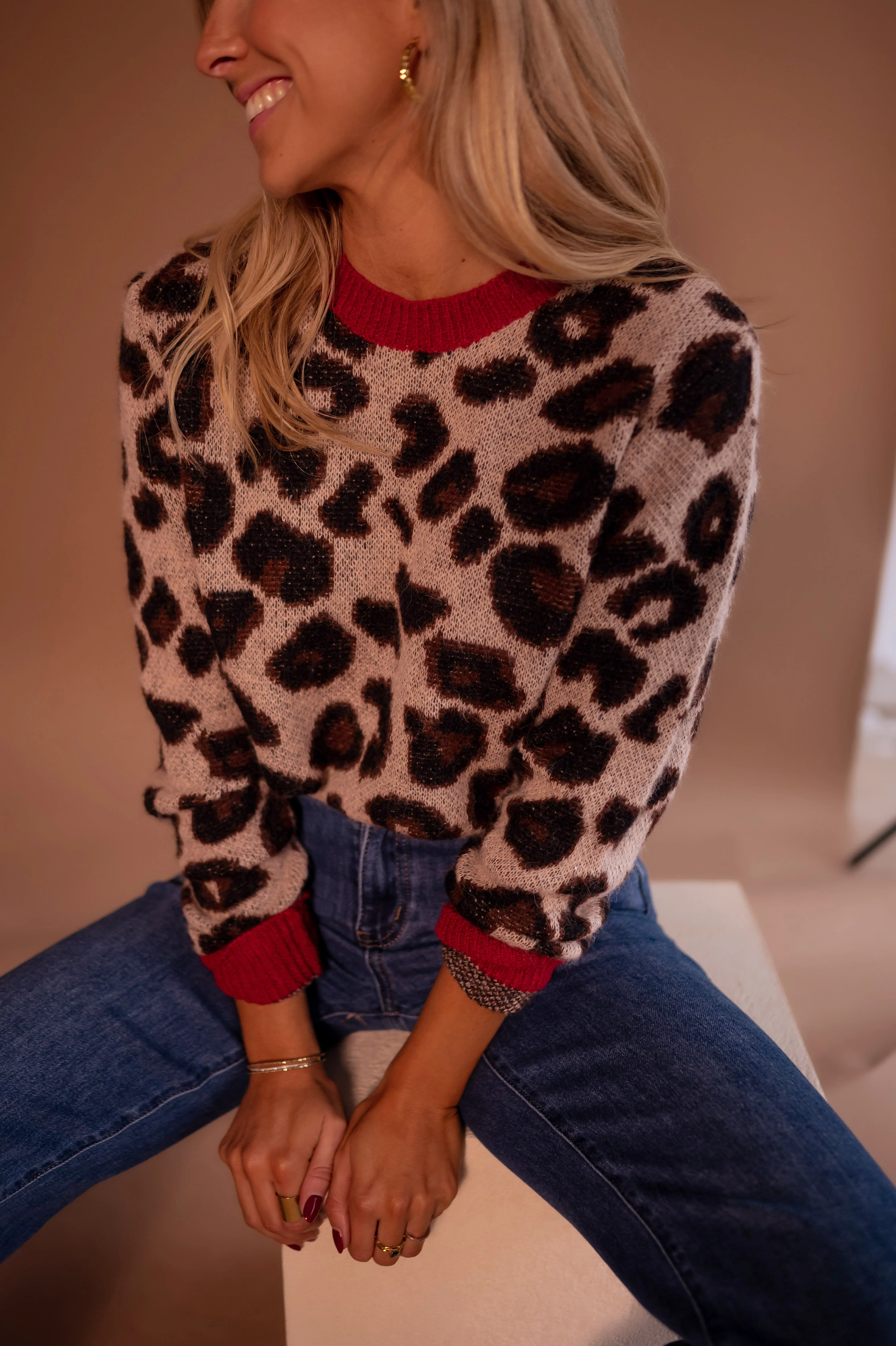 Pull Riley - léopard et rouge - Image 10