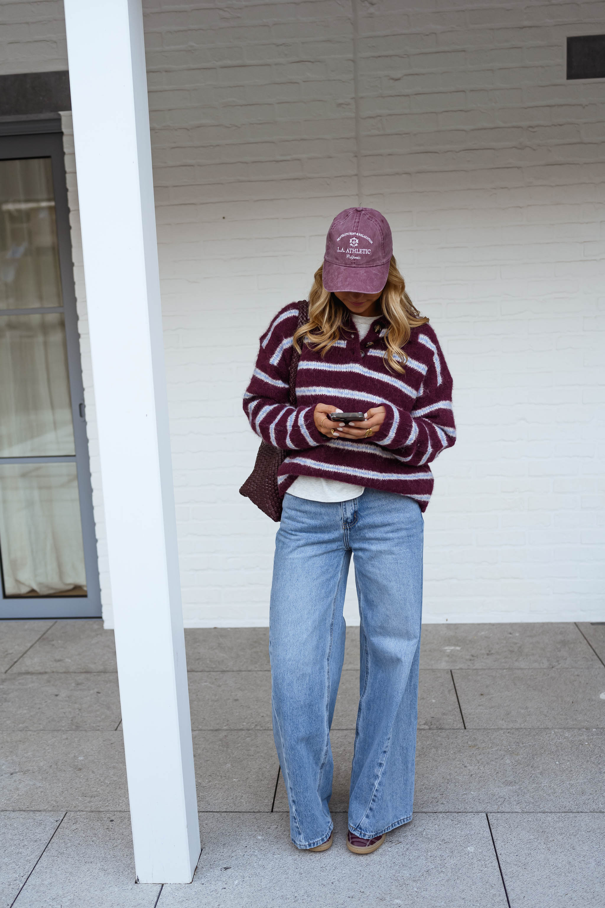 Pull Tamlin - bordeaux à lignes - Image 4