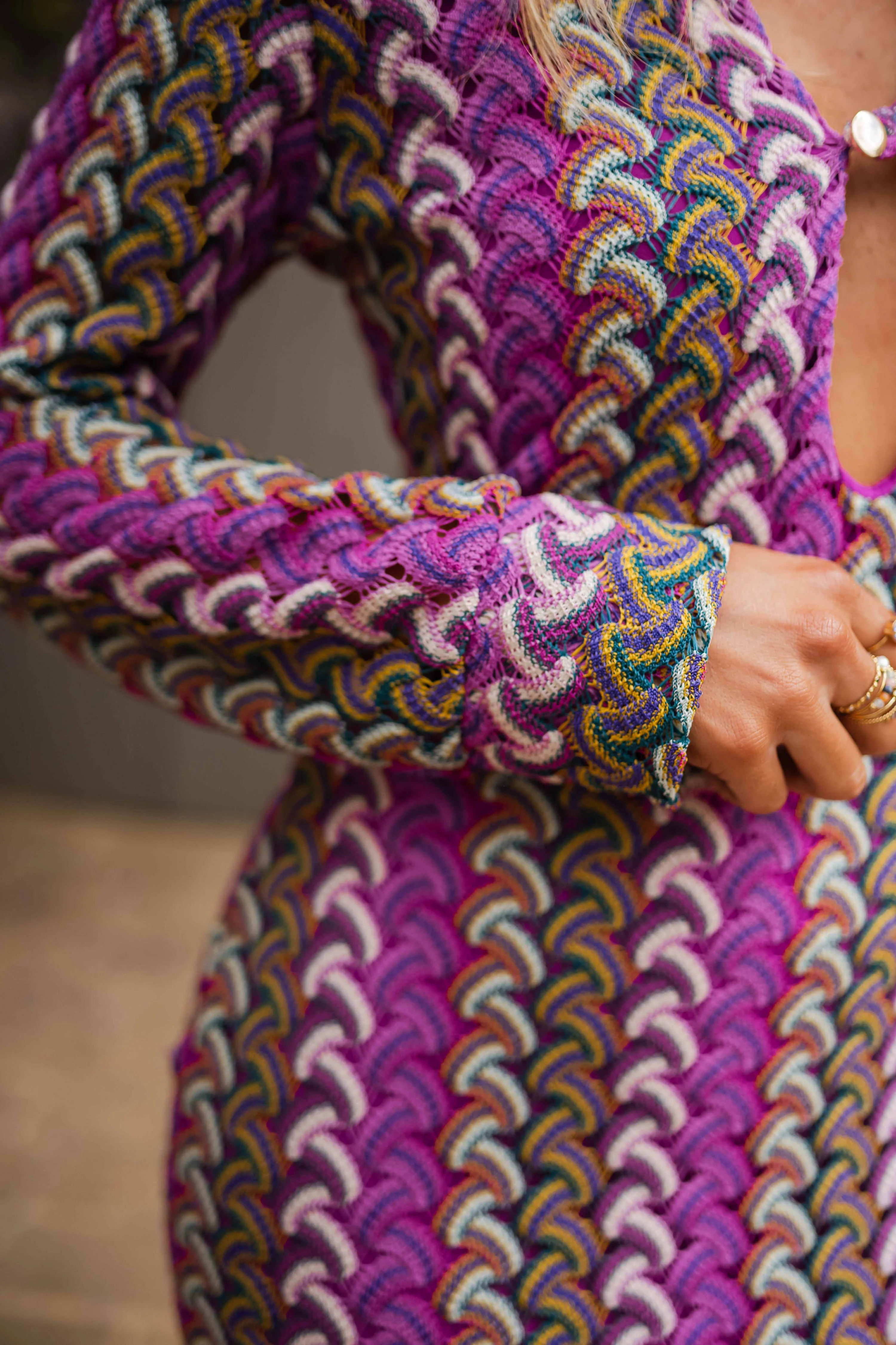 Robe Audrey - mauve à motifs - Image 5