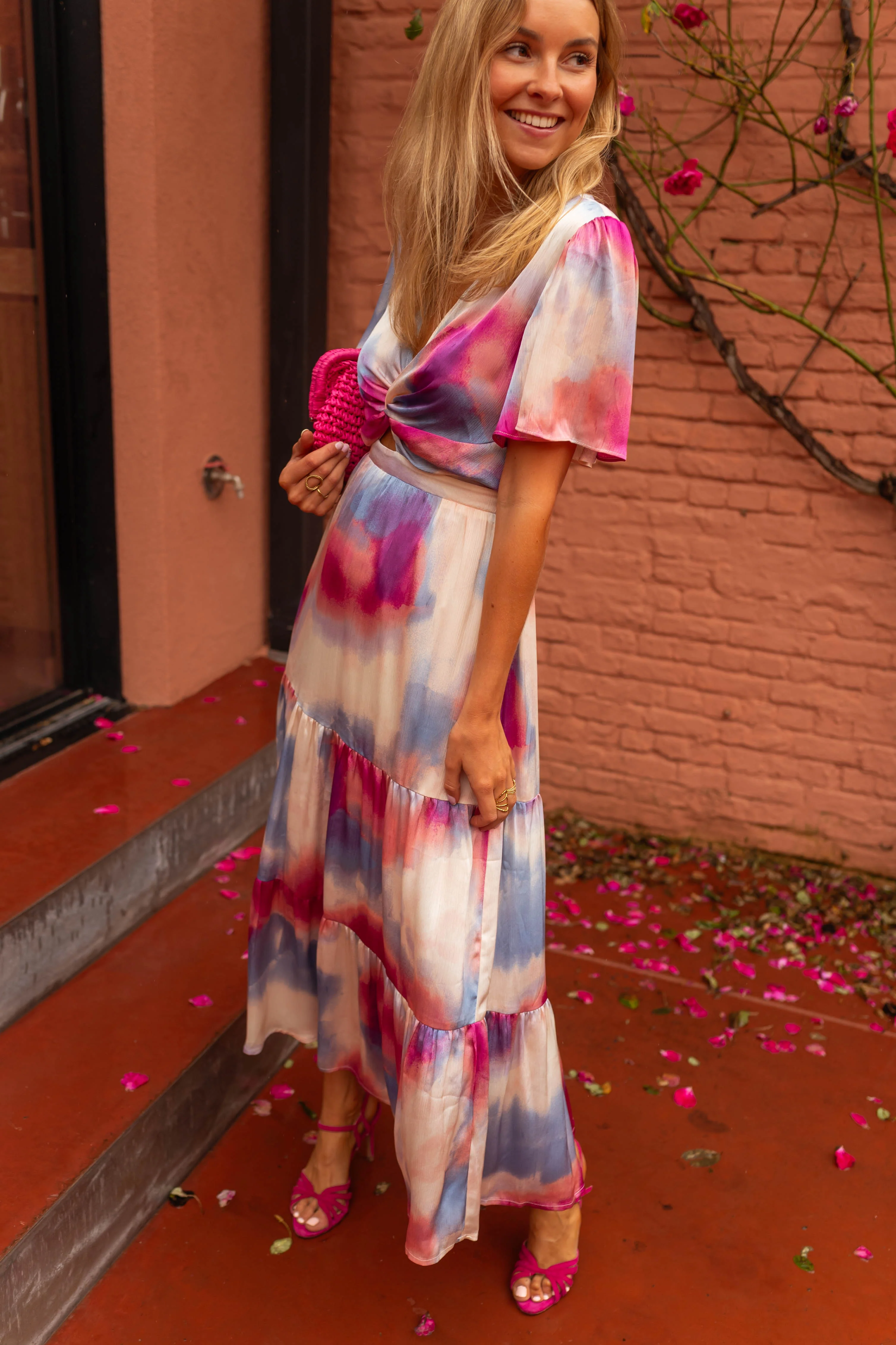 Robe Franka - à motifs bleus et roses - Image 10