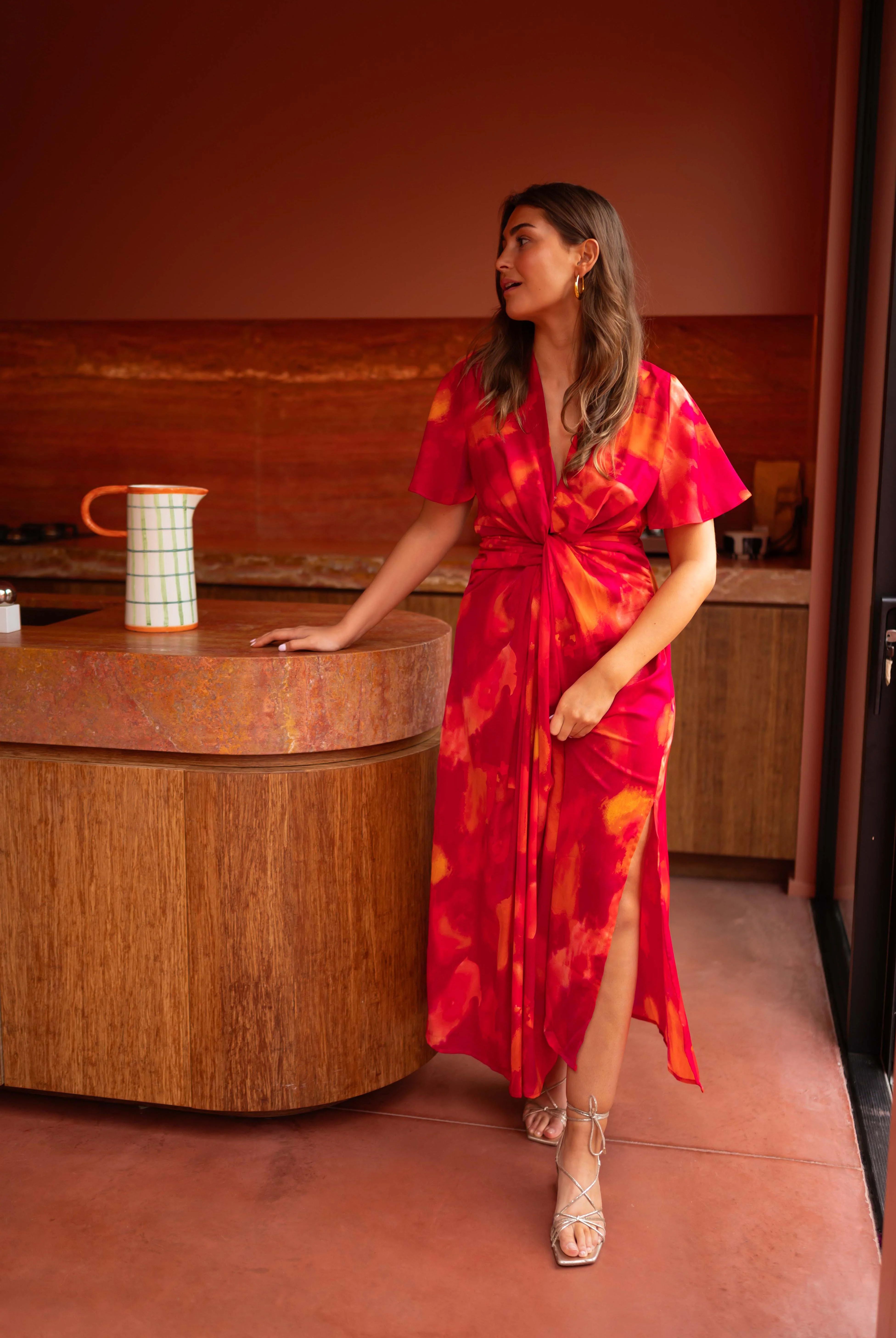 Robe Joanny - rose à motifs - Image 7