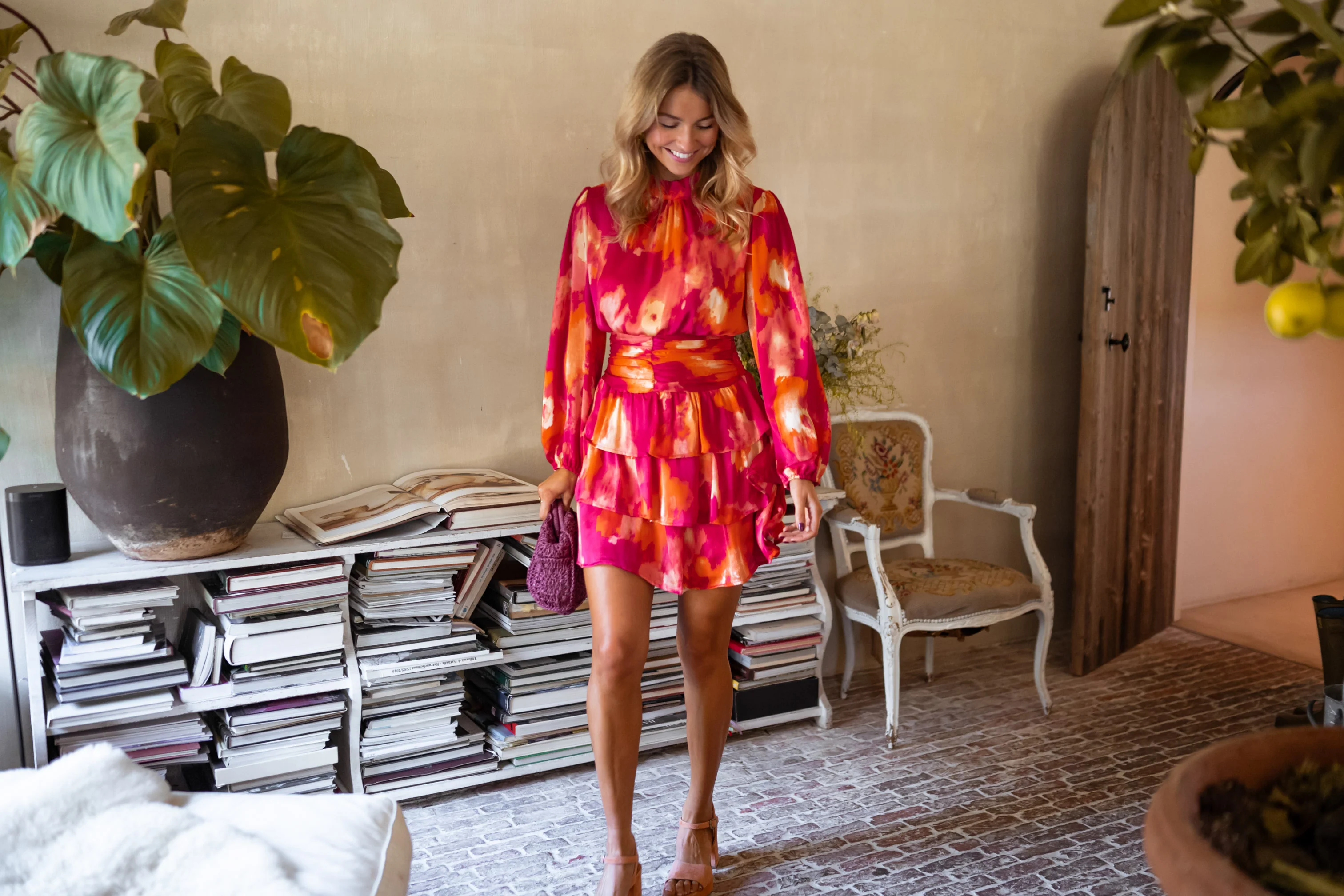 Robe Manaé - rose et orange - Image 7