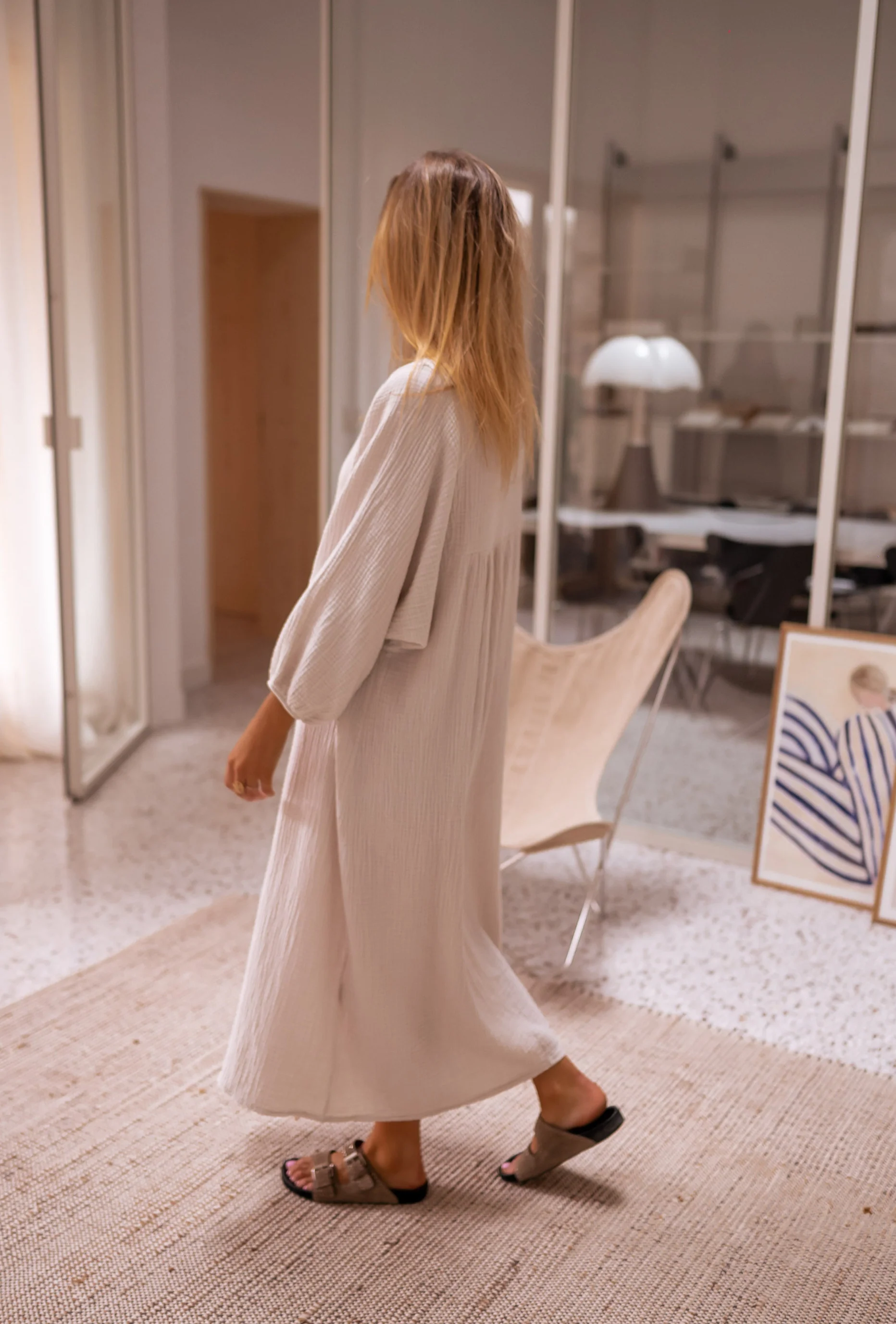 Robe Nolan - beige en gaze de coton - Image 4