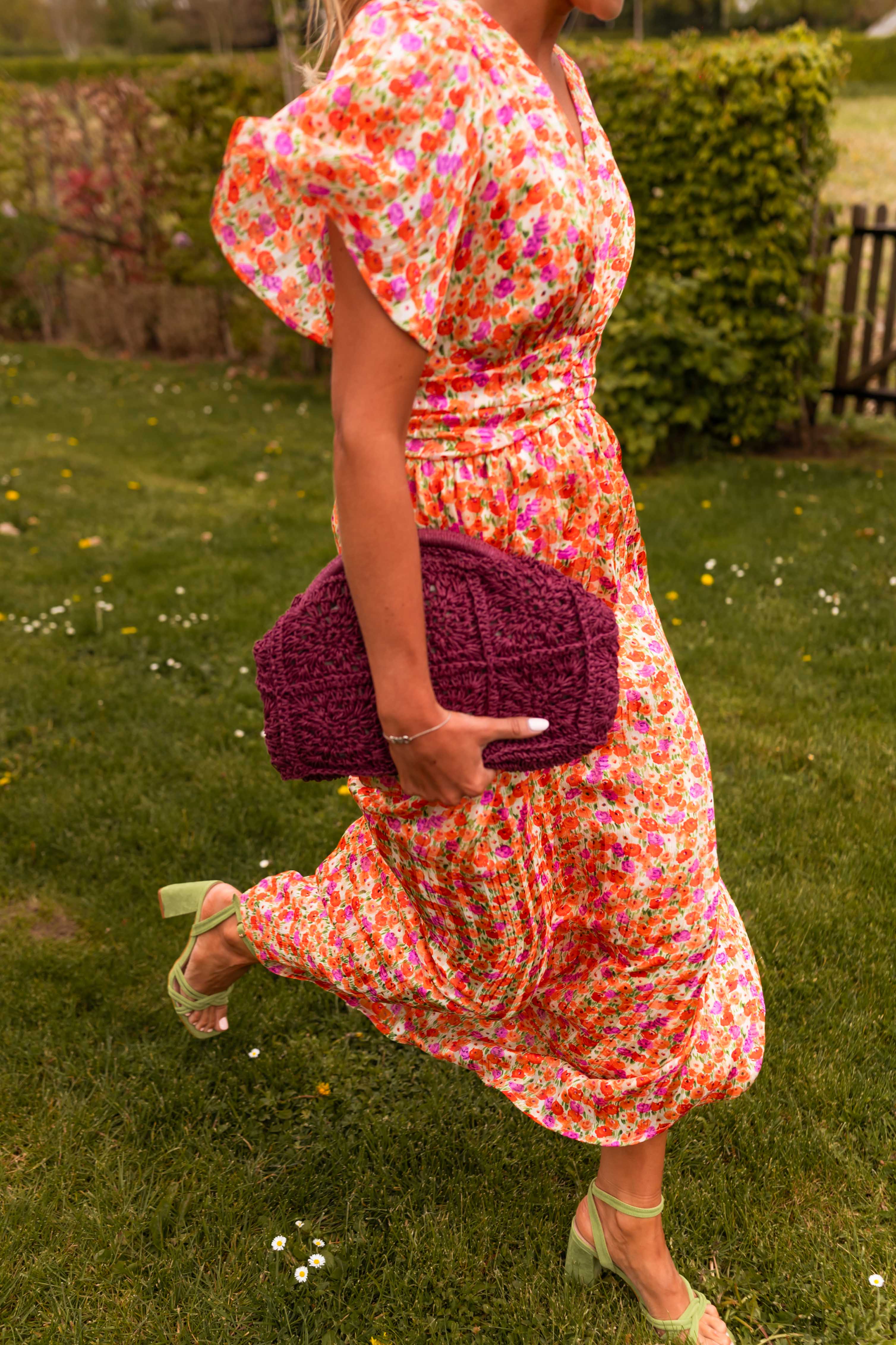 Robe Shilow - orange à fleurs - Image 8