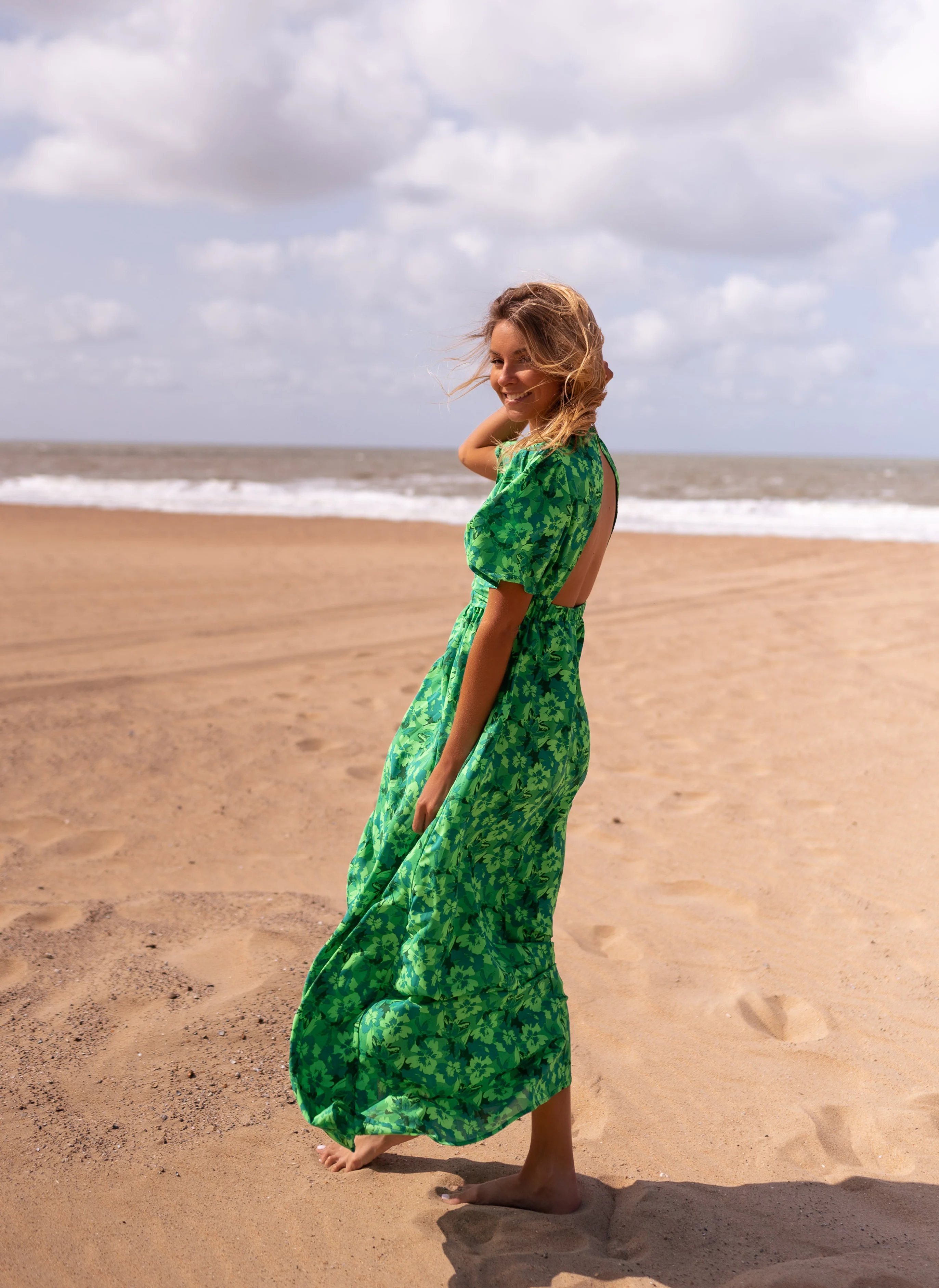 Robe Tiphaine - verte à motifs - Image 10