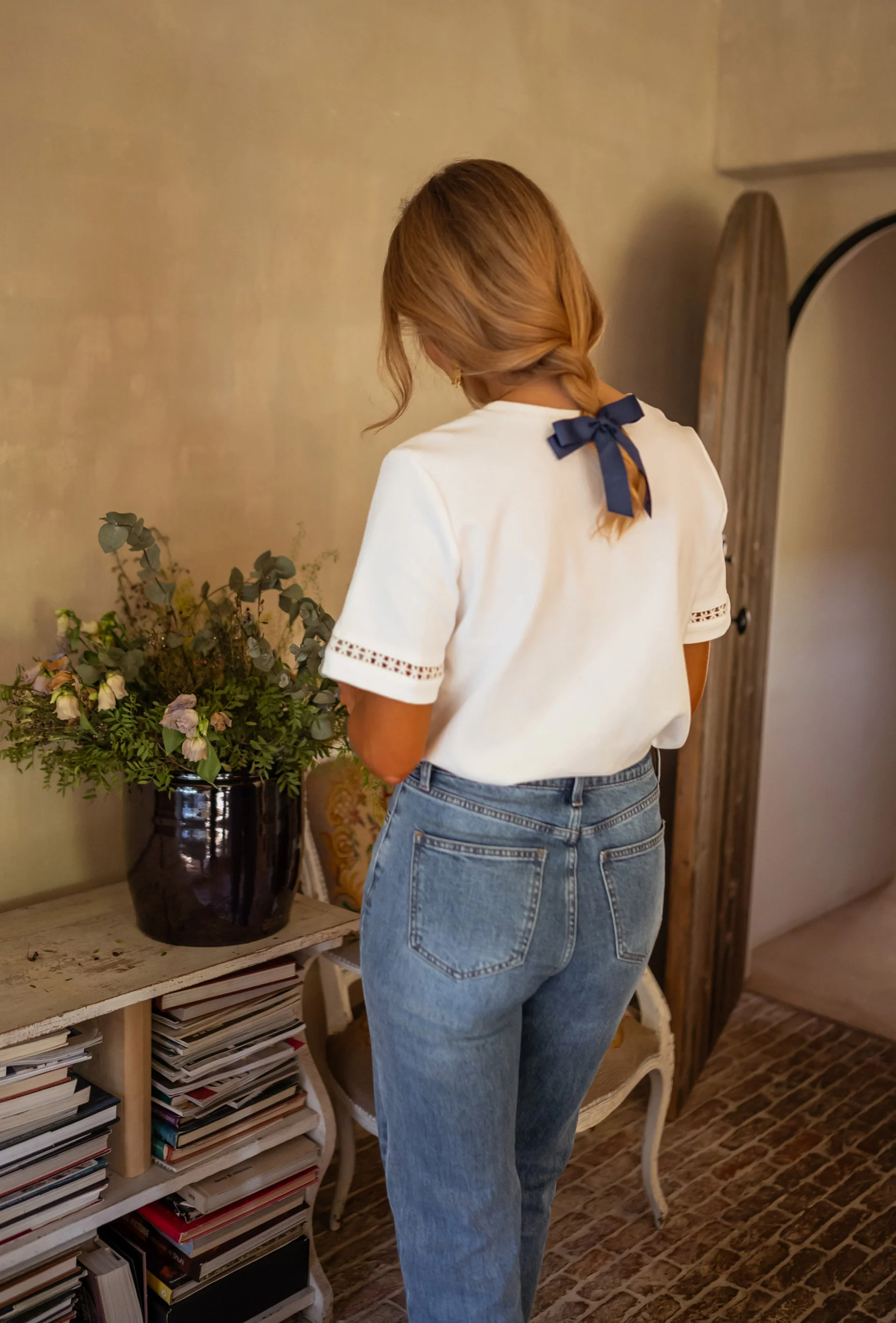 T-shirt Romina - blanc à broderie - Image 8