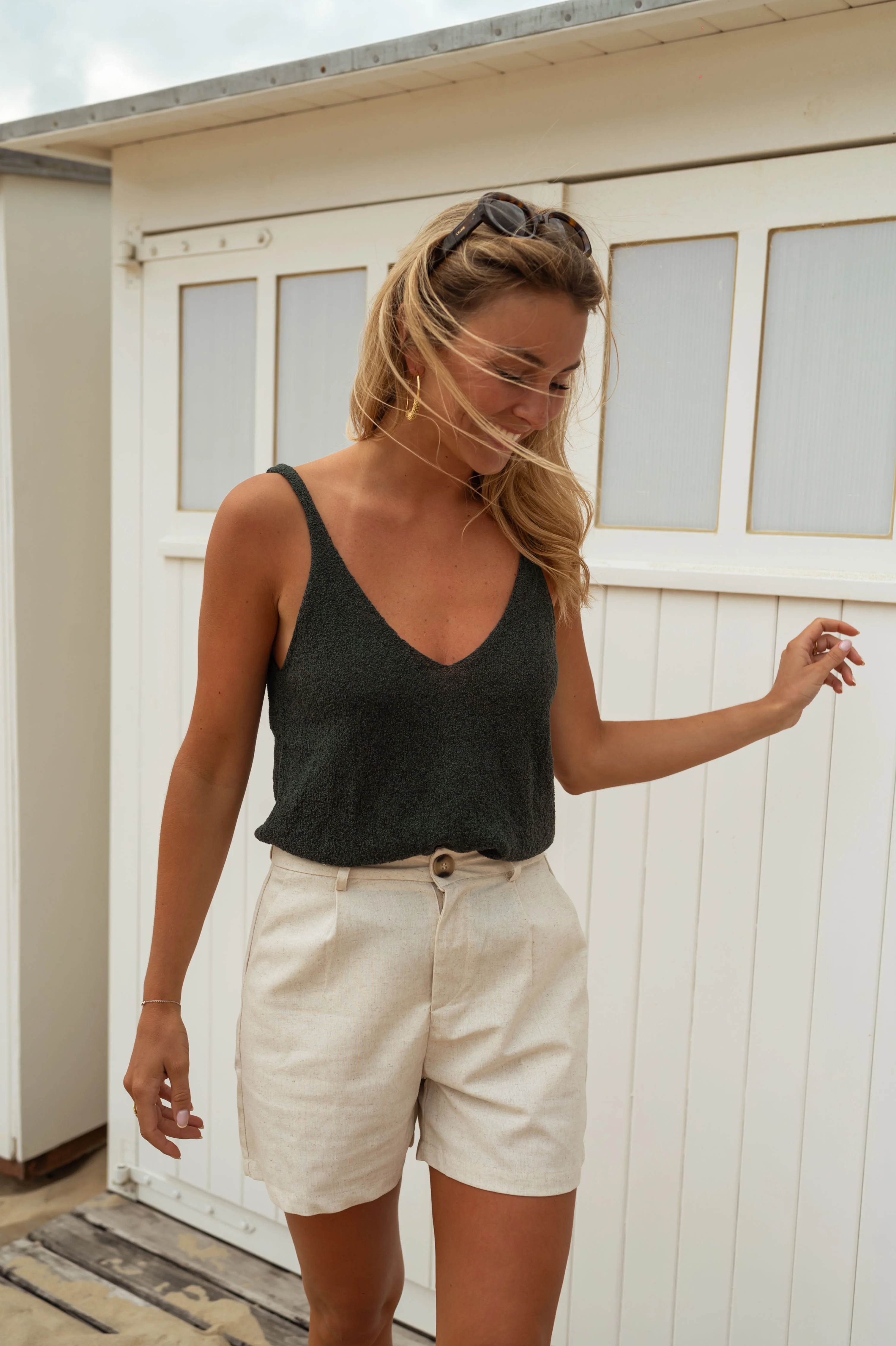 Top Neda - vert foncé