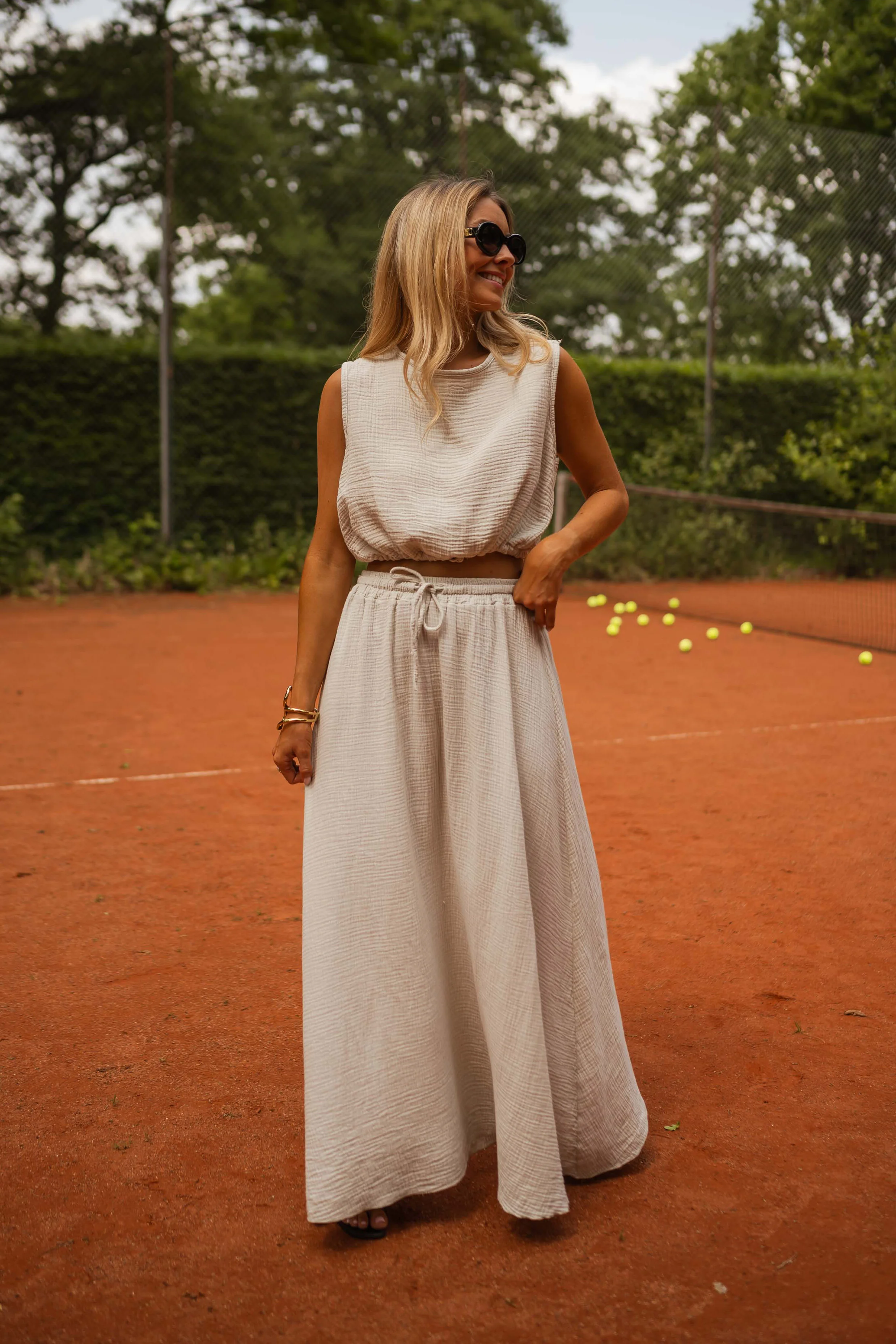 Top Salma - beige en gaze de coton - Image 4