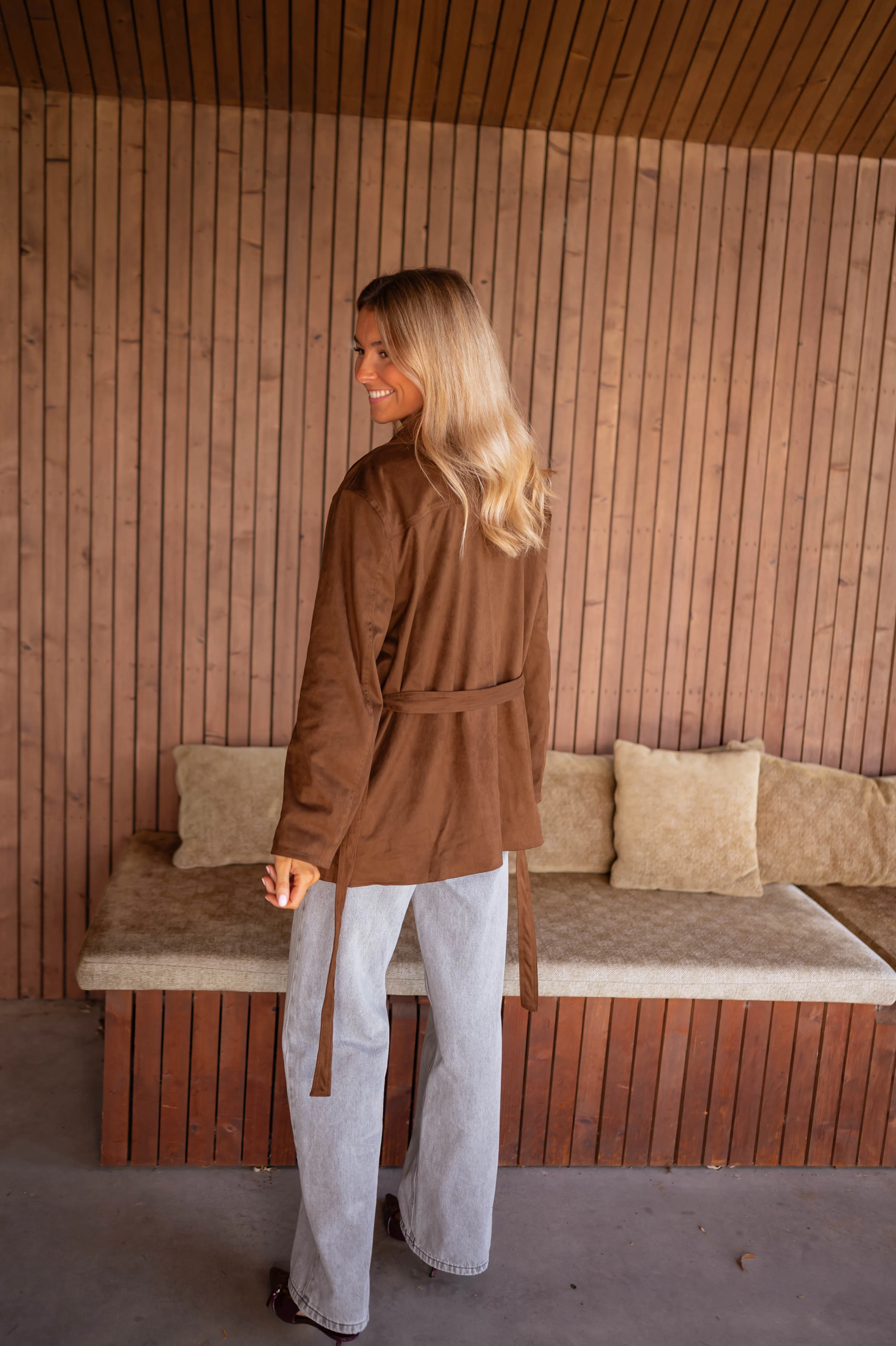 Veste Nore - chocolat en daim - Image 5
