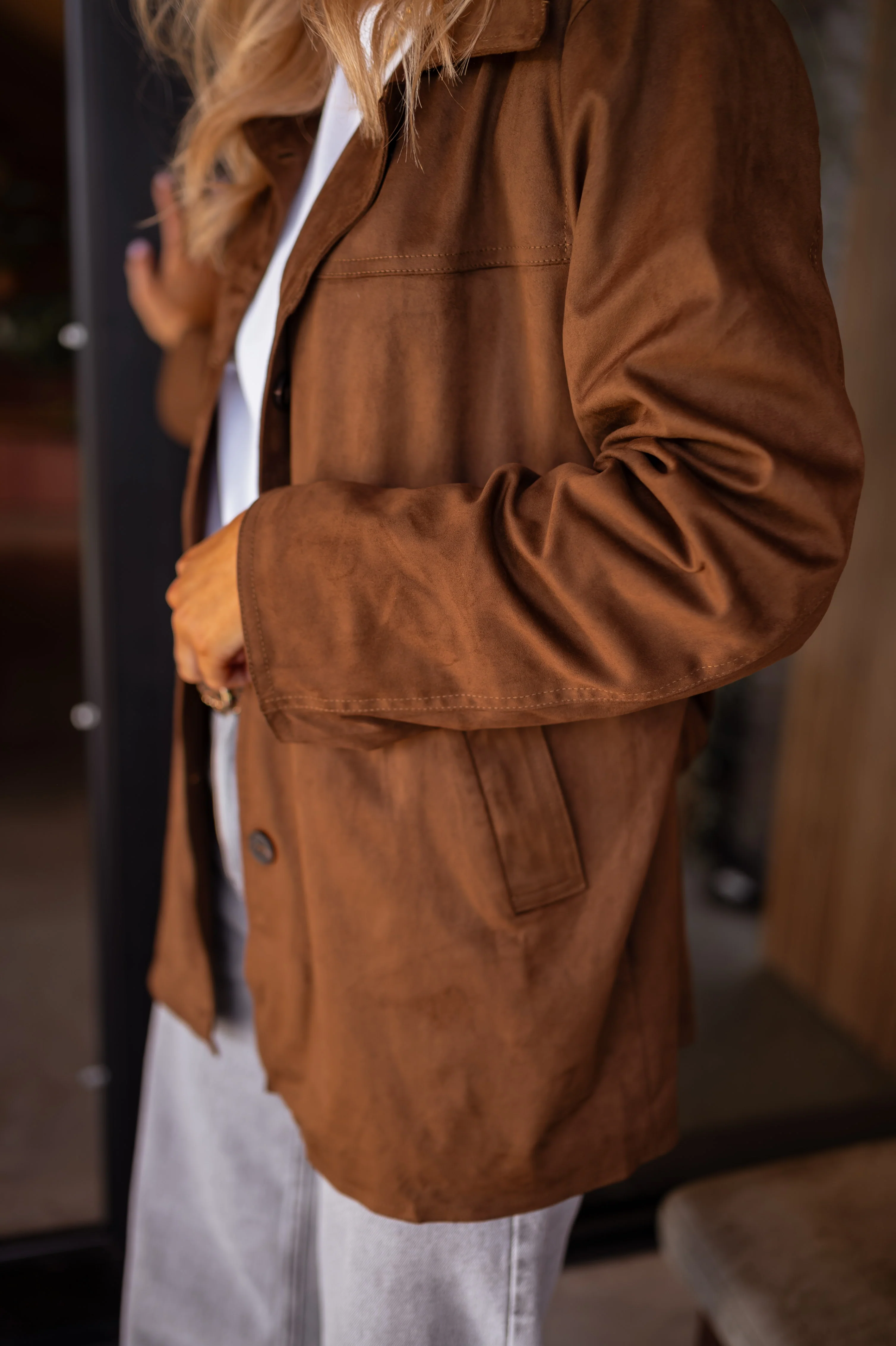 Veste Nore - chocolat en daim - Image 7